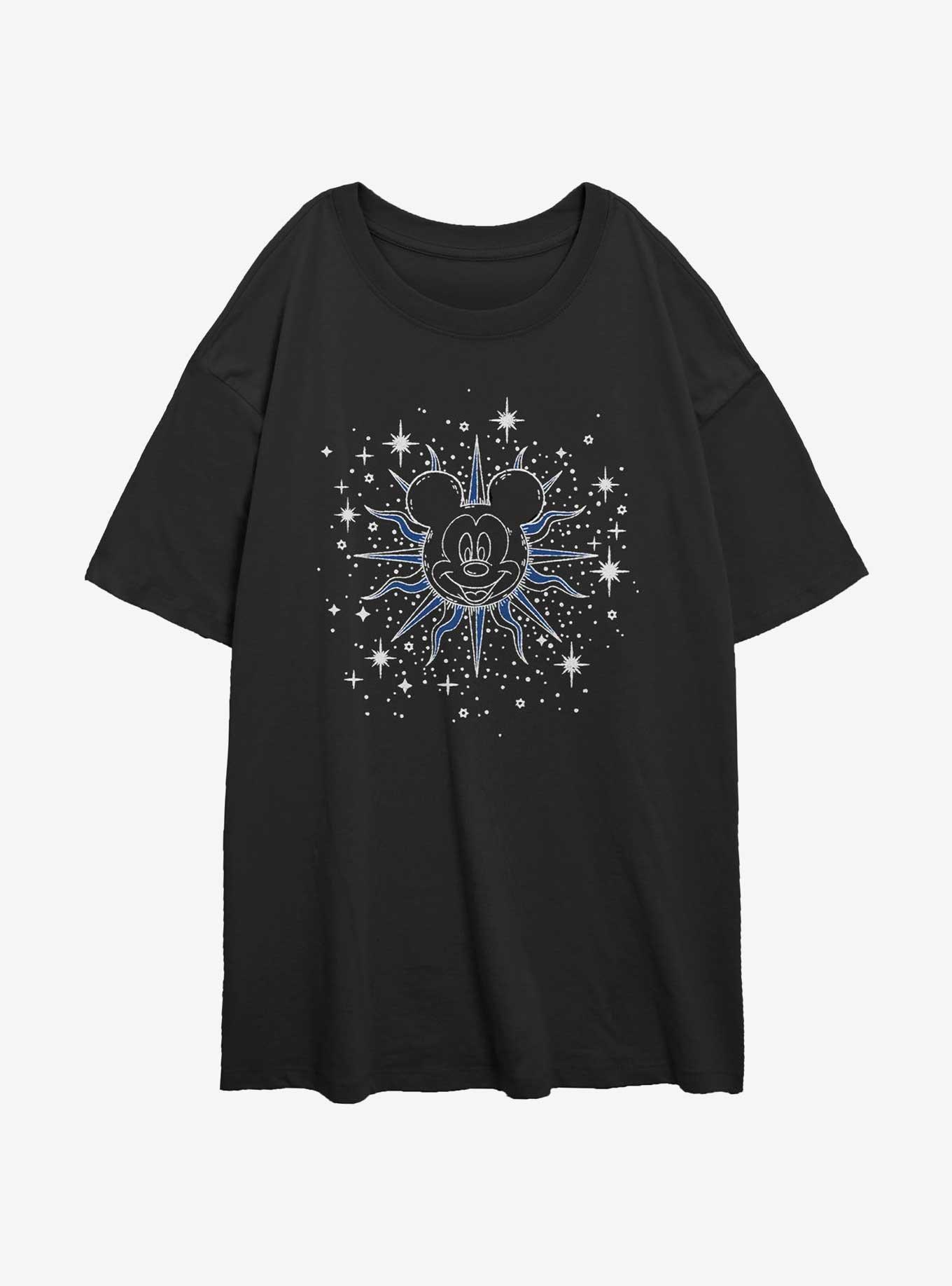 Disney Mickey Mouse Celestial Mickey Womens Oversized T-Shirt, BLACK, hi-res