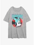 Disney Mickey Mouse Grunge Minnie Womens Oversized T-Shirt, ATH HTR, hi-res