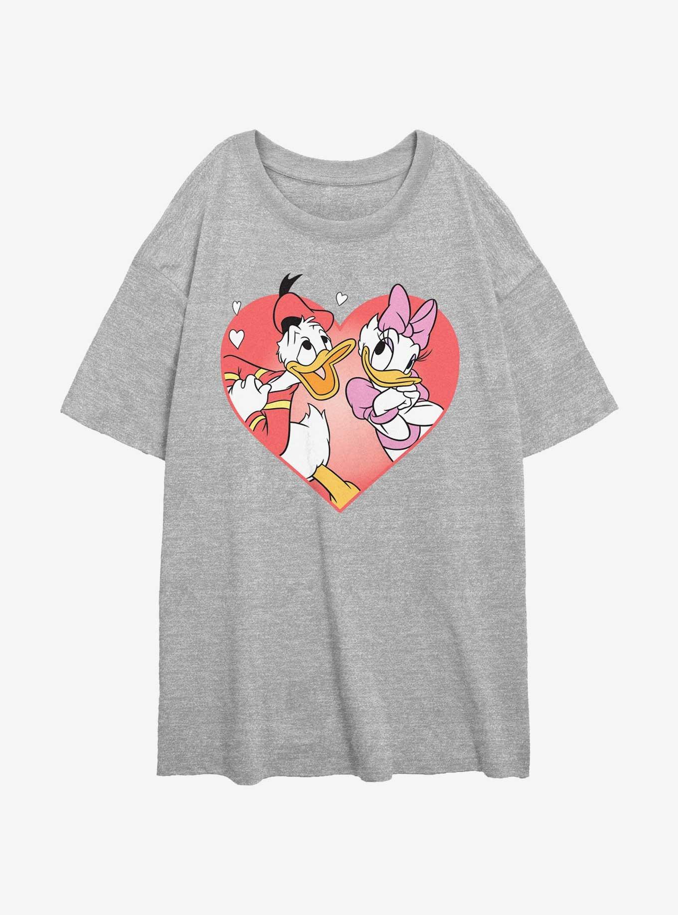 Disney Donald Duck Donald And Daisy Love Womens Oversized T-Shirt, ATH HTR, hi-res