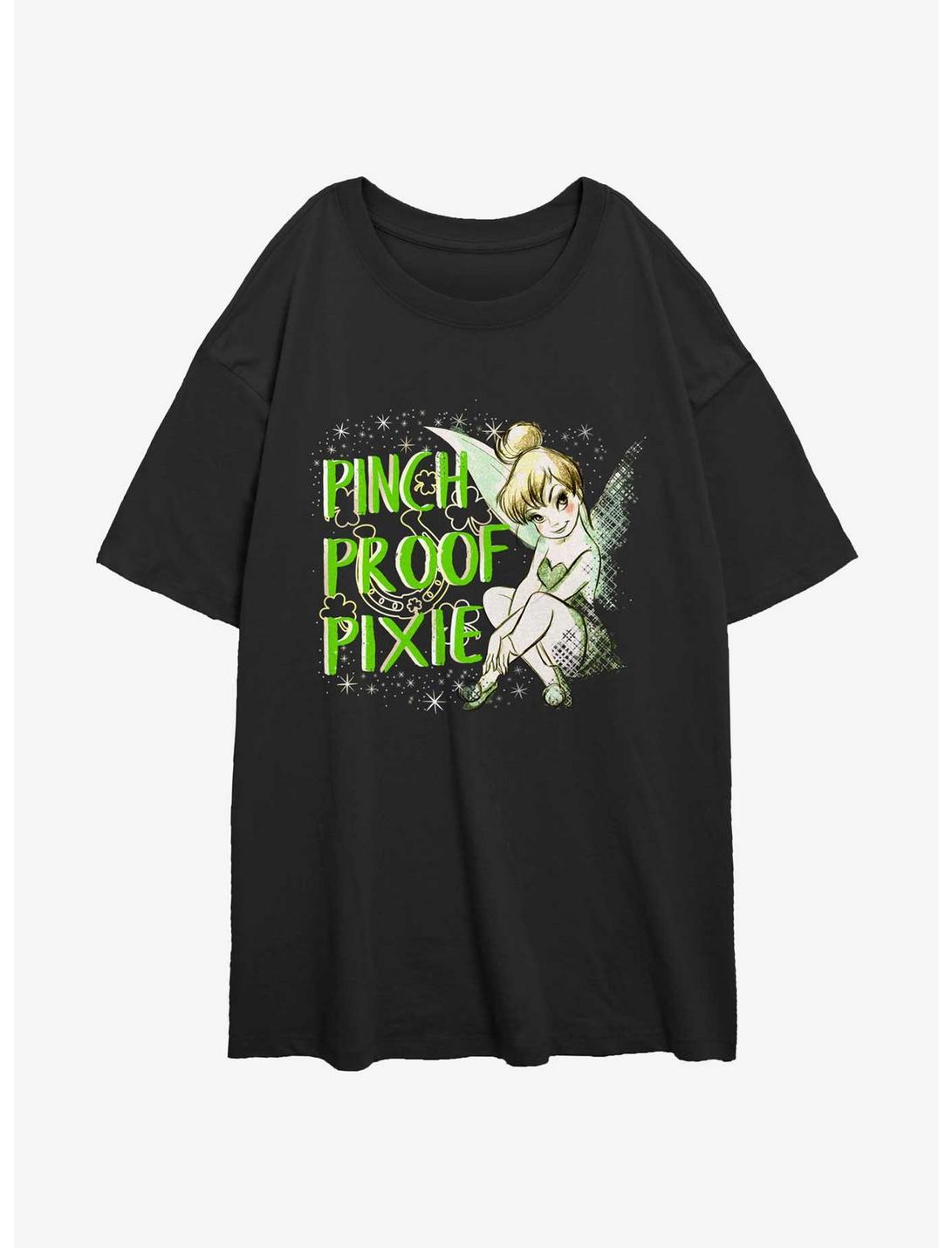 Disney Tinker Bell Pinch Proof Pixie Womens Oversized T-Shirt, BLACK, hi-res