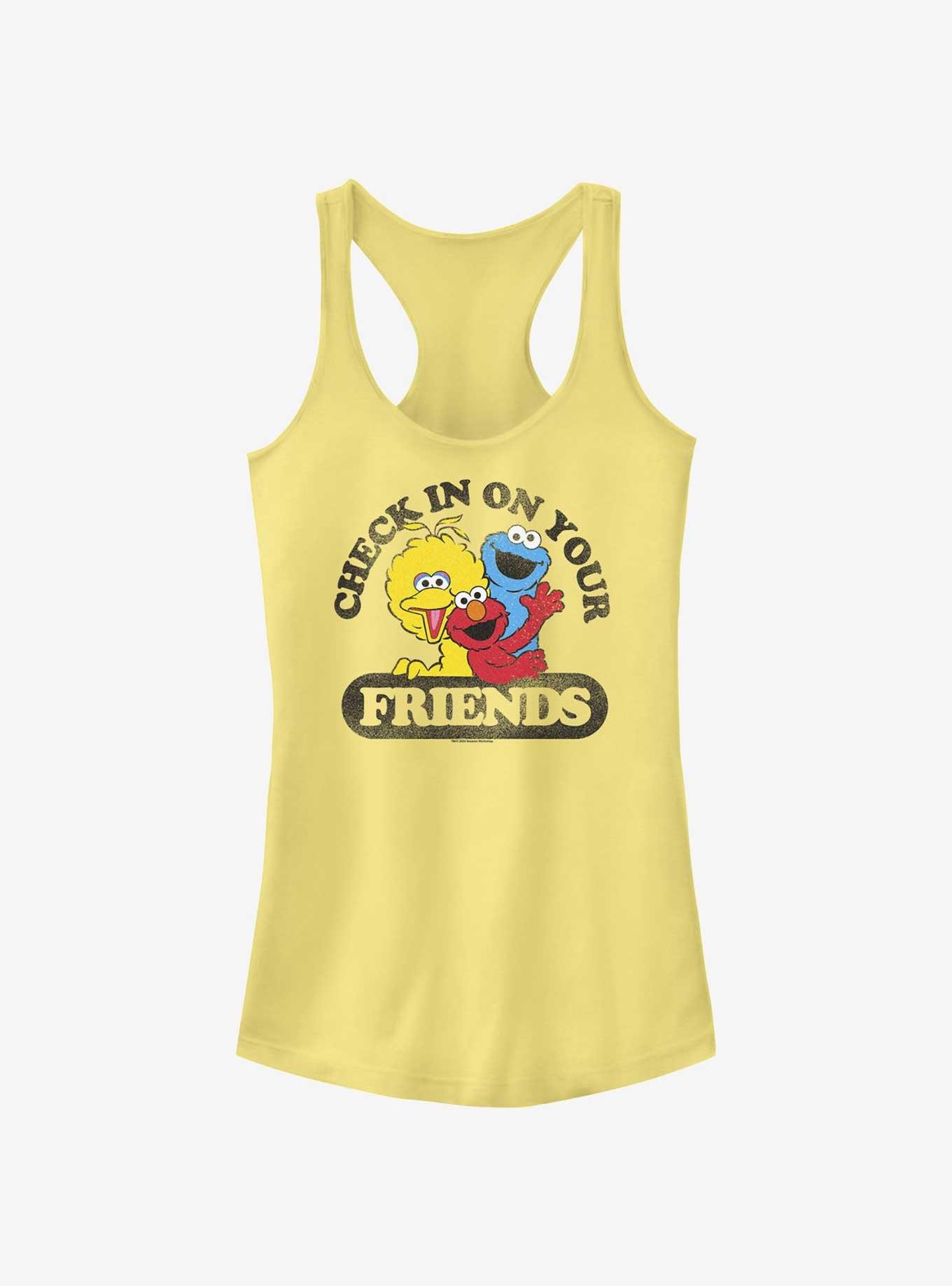 Sesame Street Check In On Your Friends Big Bird Cookie Monster and Elmo Girls Tank, BANANA, hi-res