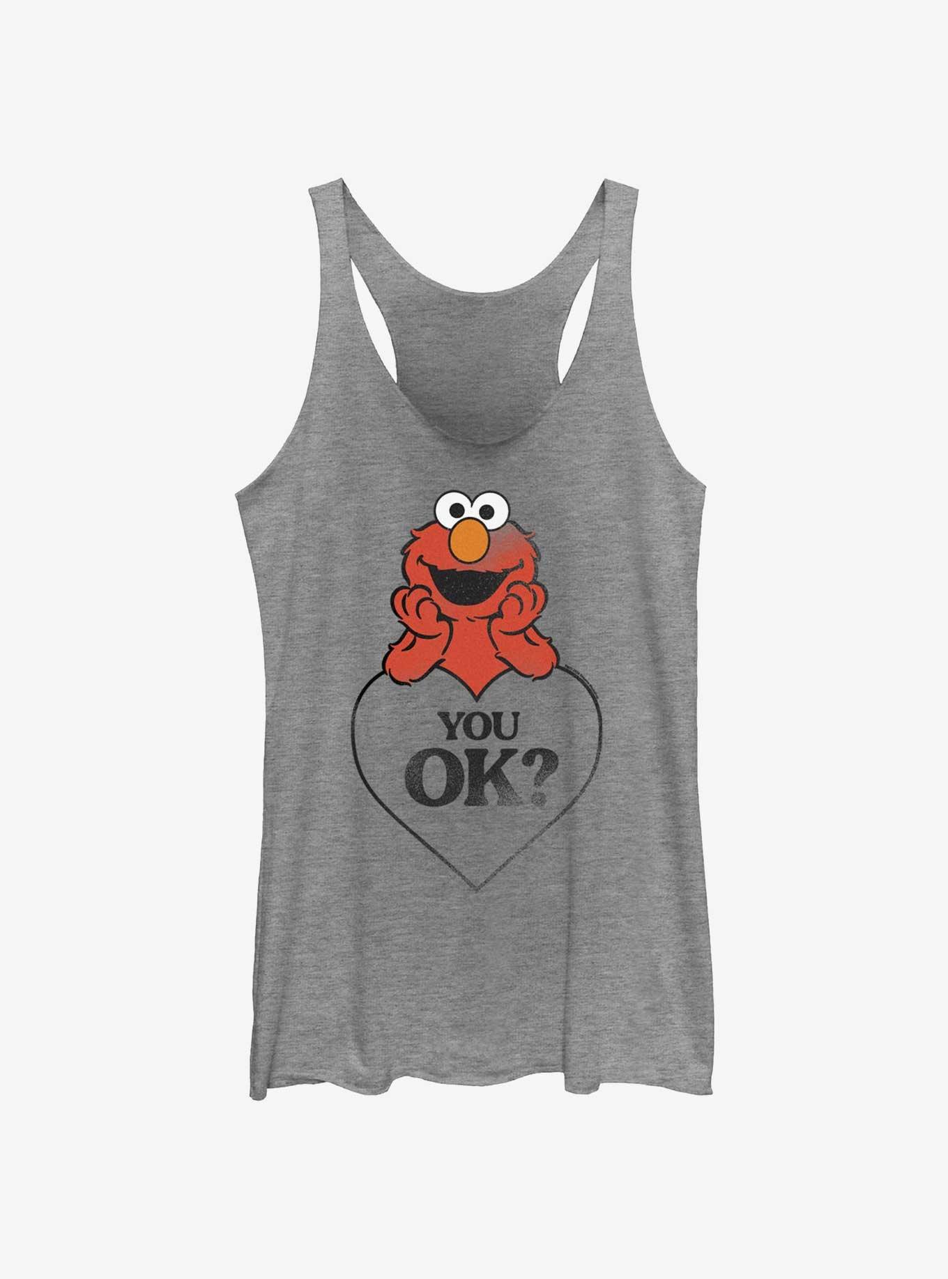 Sesame Street Elmo You Ok Heart Girls Tank, GRAY HTR, hi-res