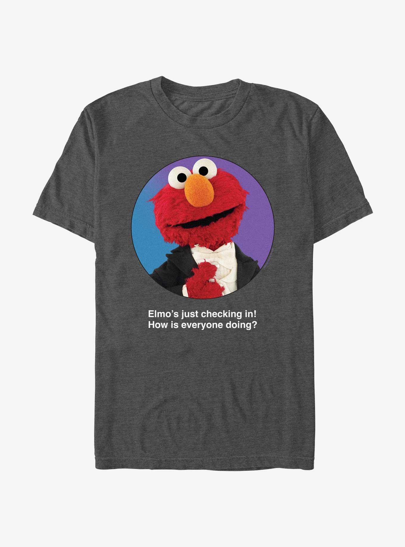 Sesame Street Elmo Tuxedo Checking In T-Shirt, CHAR HTR, hi-res