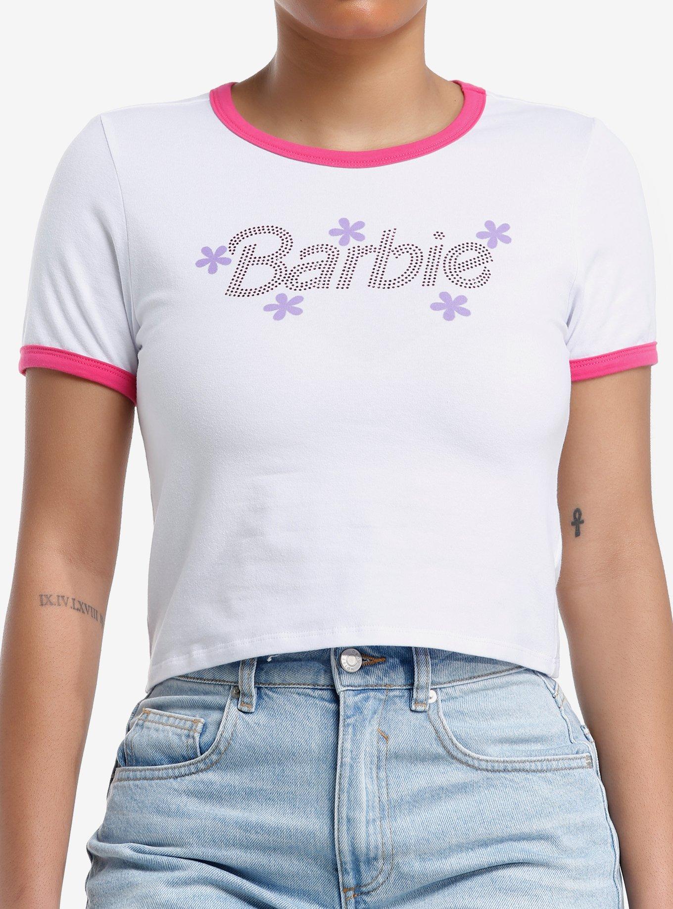 Barbie Rhinestone Logo Ringer Baby T-Shirt