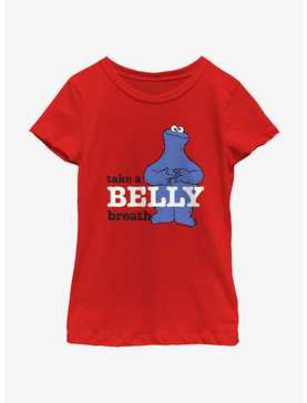 Sesame Street Cookie Monster Take A Belly Breath Youth Girls T-Shirt, , hi-res