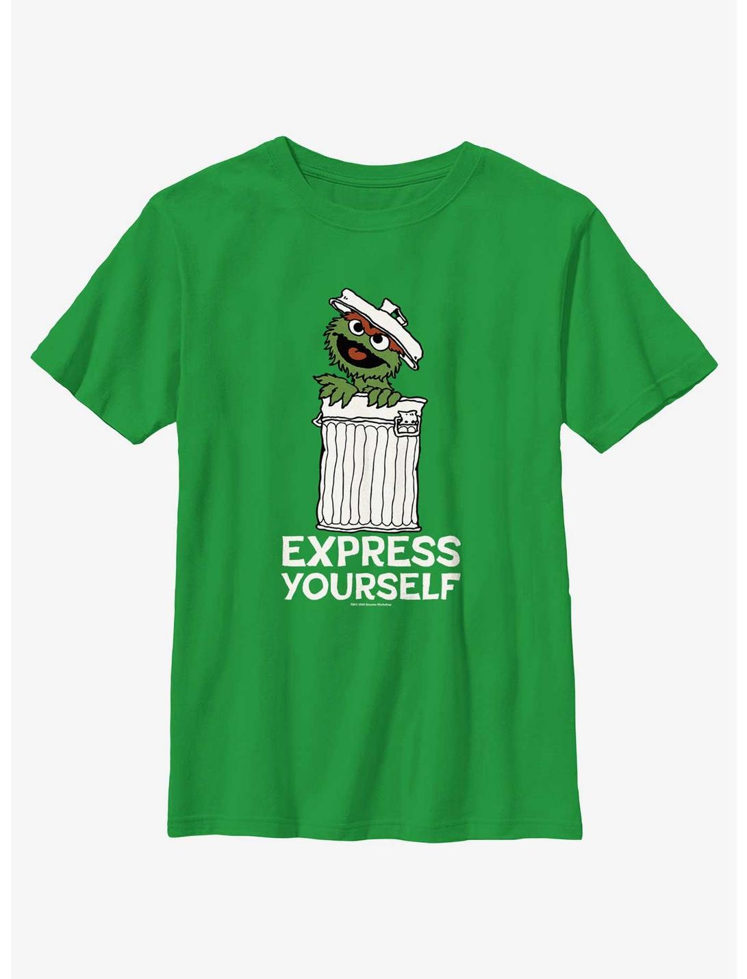 Sesame Street Oscar the Grouch Express Yourself Youth T-Shirt, KELLY, hi-res