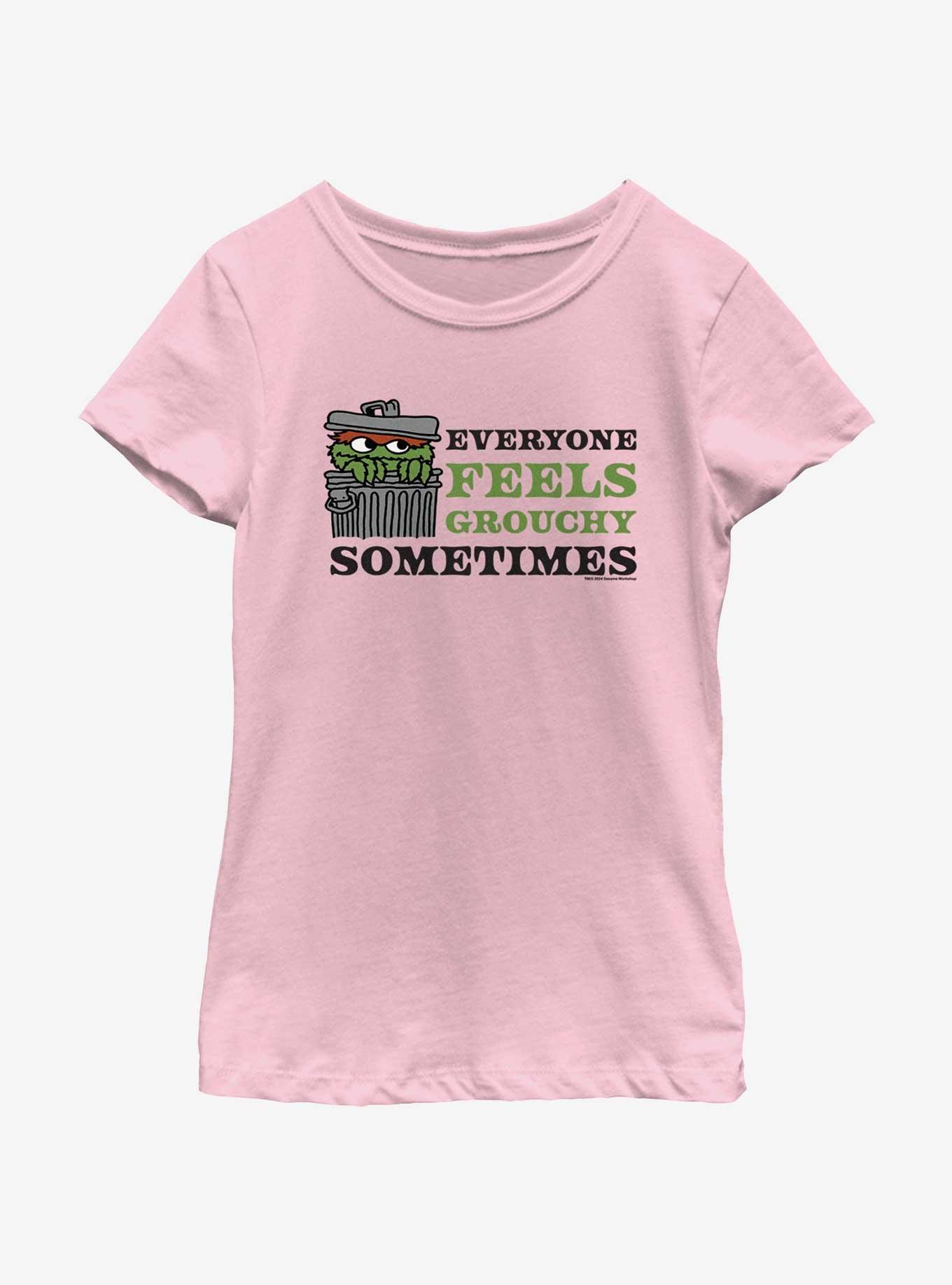 Sesame Street Oscar Feeling Grouchy Sometimes Youth Girls T-Shirt, PINK, hi-res