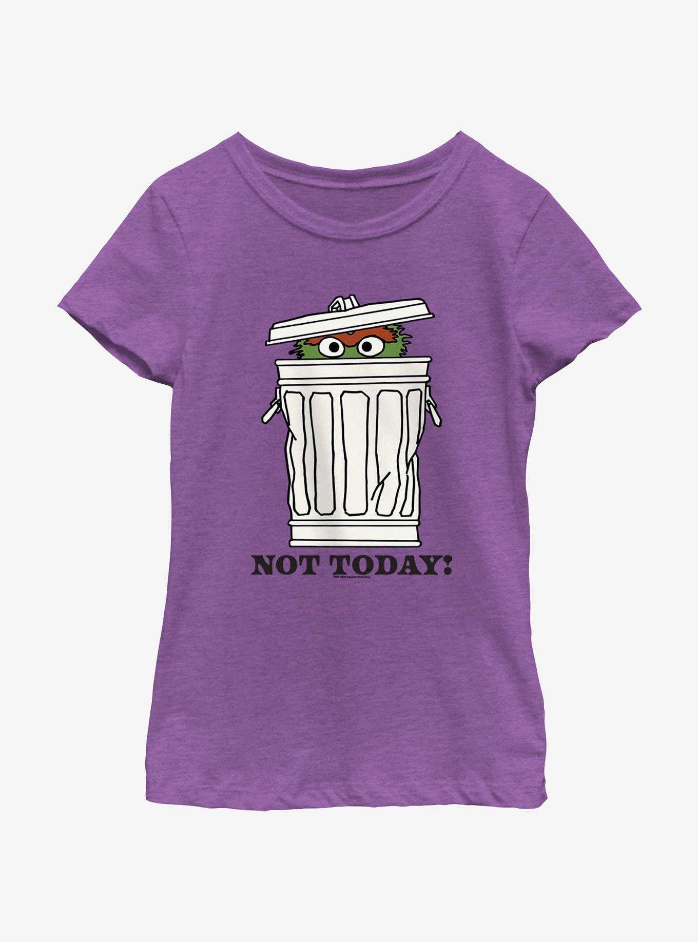 Sesame Street Oscar the Grouch Not Today Youth Girls T-Shirt, , hi-res