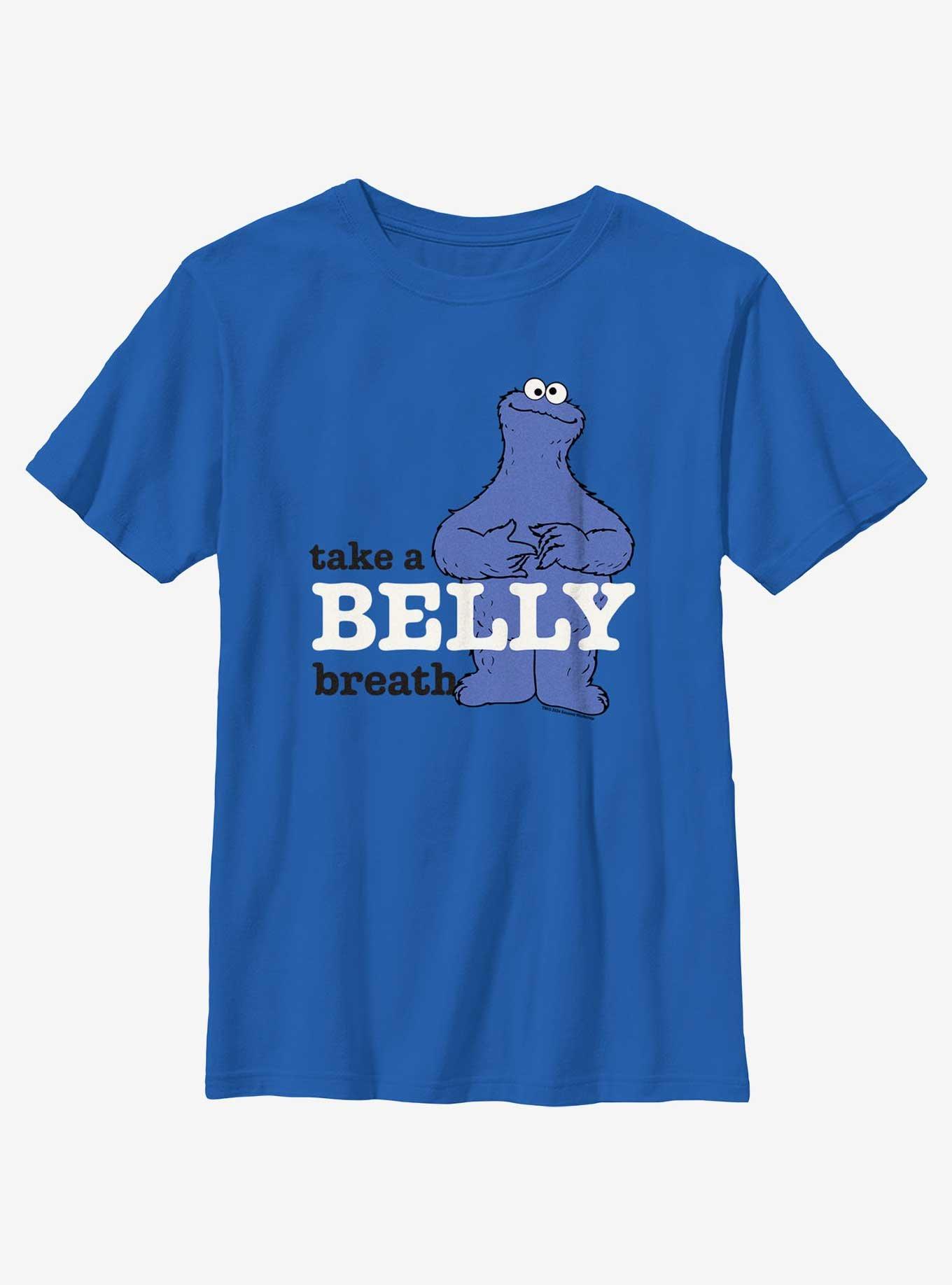 Sesame Street Cookie Monster Take A Belly Breath Youth T-Shirt