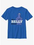 Sesame Street Cookie Monster Take A Belly Breath Youth T-Shirt, ROYAL, hi-res