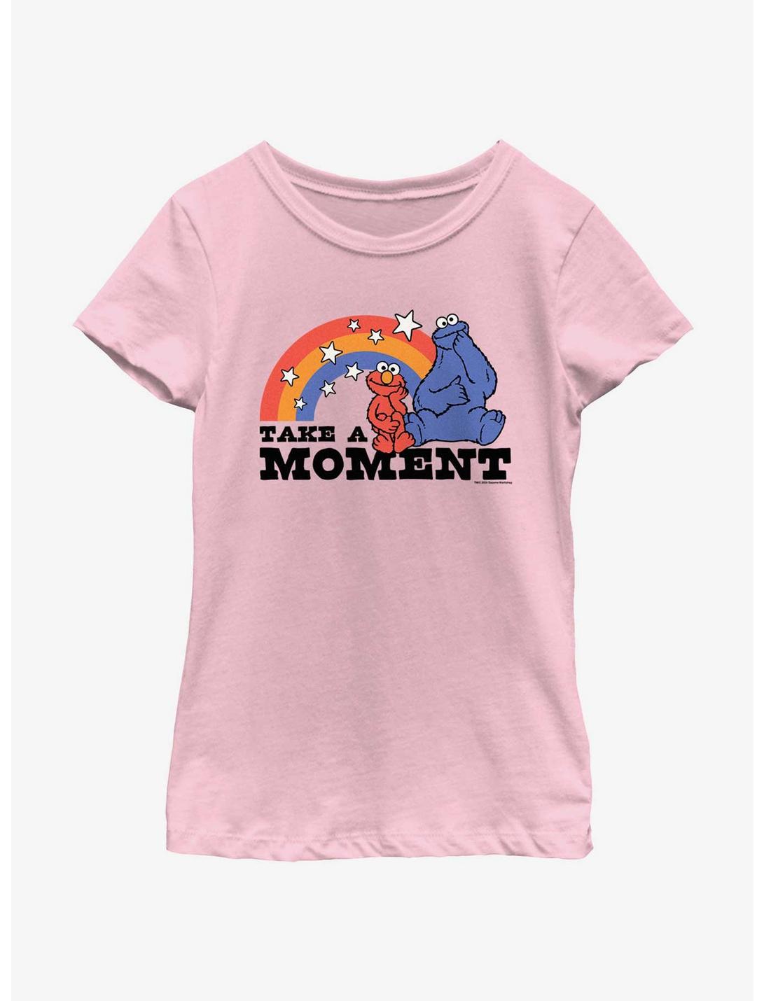 Sesame Street Take A Moment Elmo and Cookie Monster Youth Girls T-Shirt, PINK, hi-res