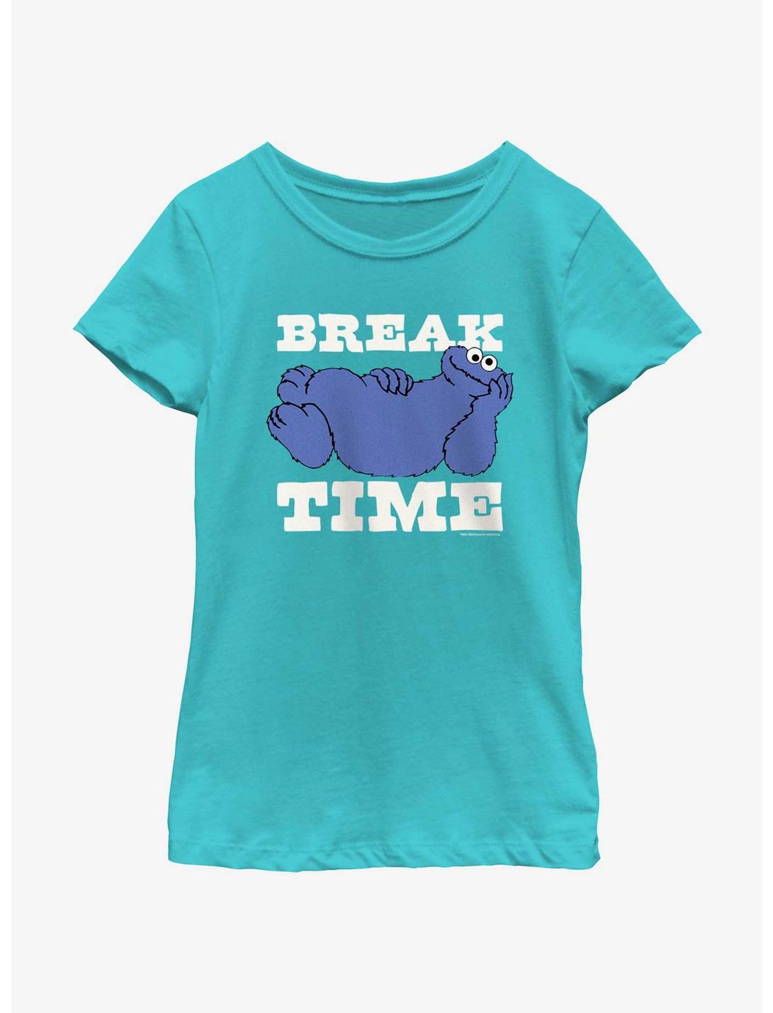 Sesame Street Cookie Monster Break Time Youth Girls T-Shirt, TAHI BLUE, hi-res