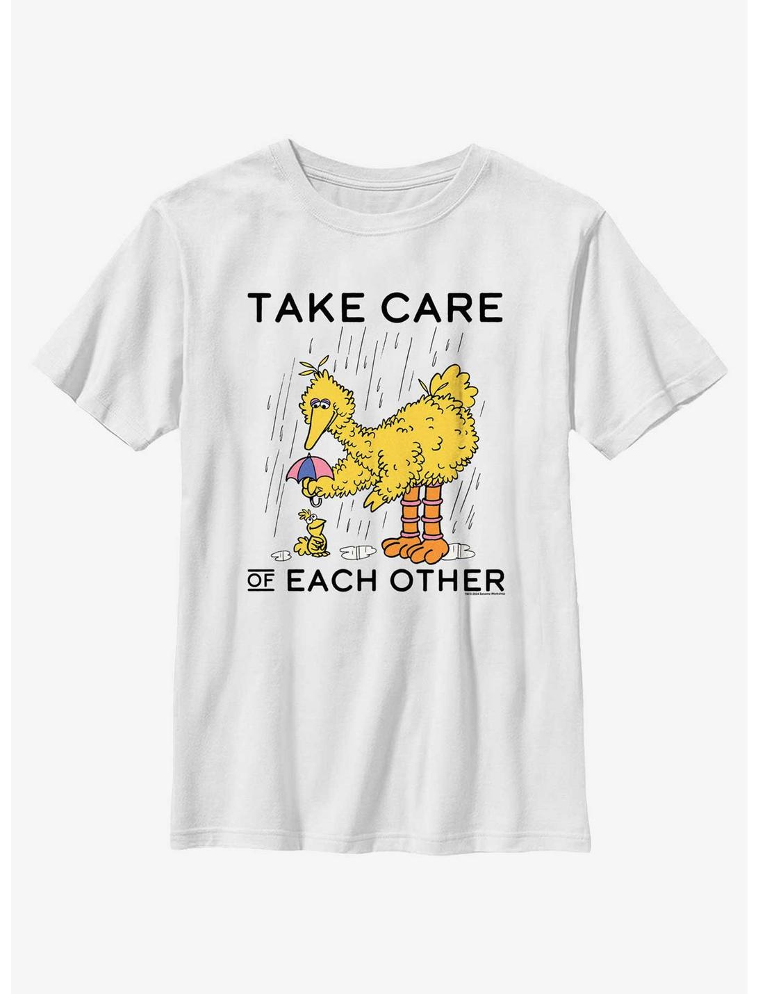 Sesame Street Big Bird Take Care Of Each Other Youth T-Shirt, WHITE, hi-res