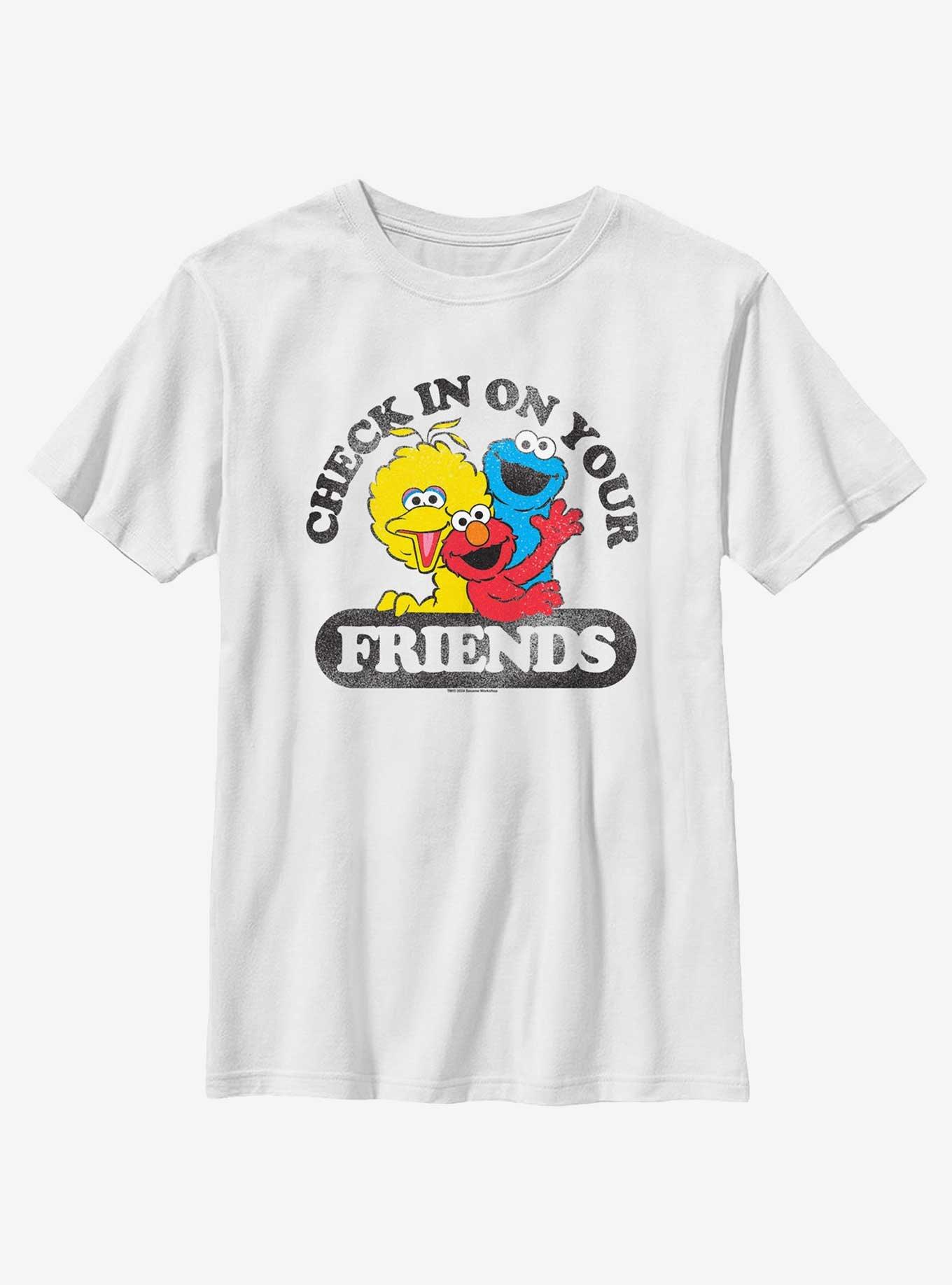Sesame Street Check In On Your Friends Big Bird Cookie Monster and Elmo Youth T-Shirt, , hi-res