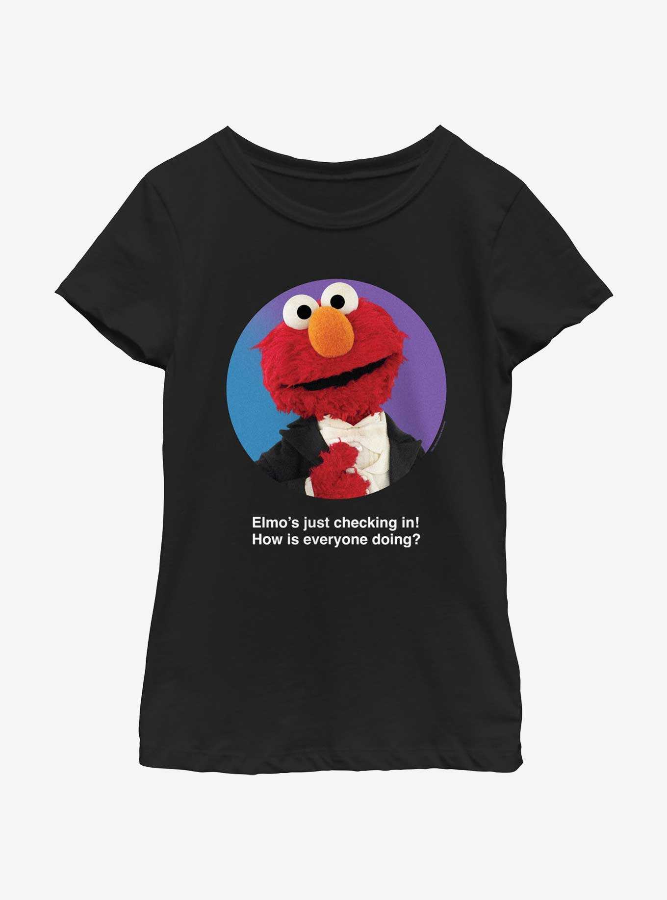 Sesame Street Elmo Tuxedo Checking In Youth Girls T-Shirt, , hi-res