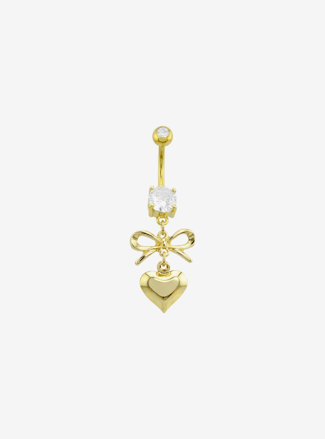 14G Steel Heart Bow Navel Barbell