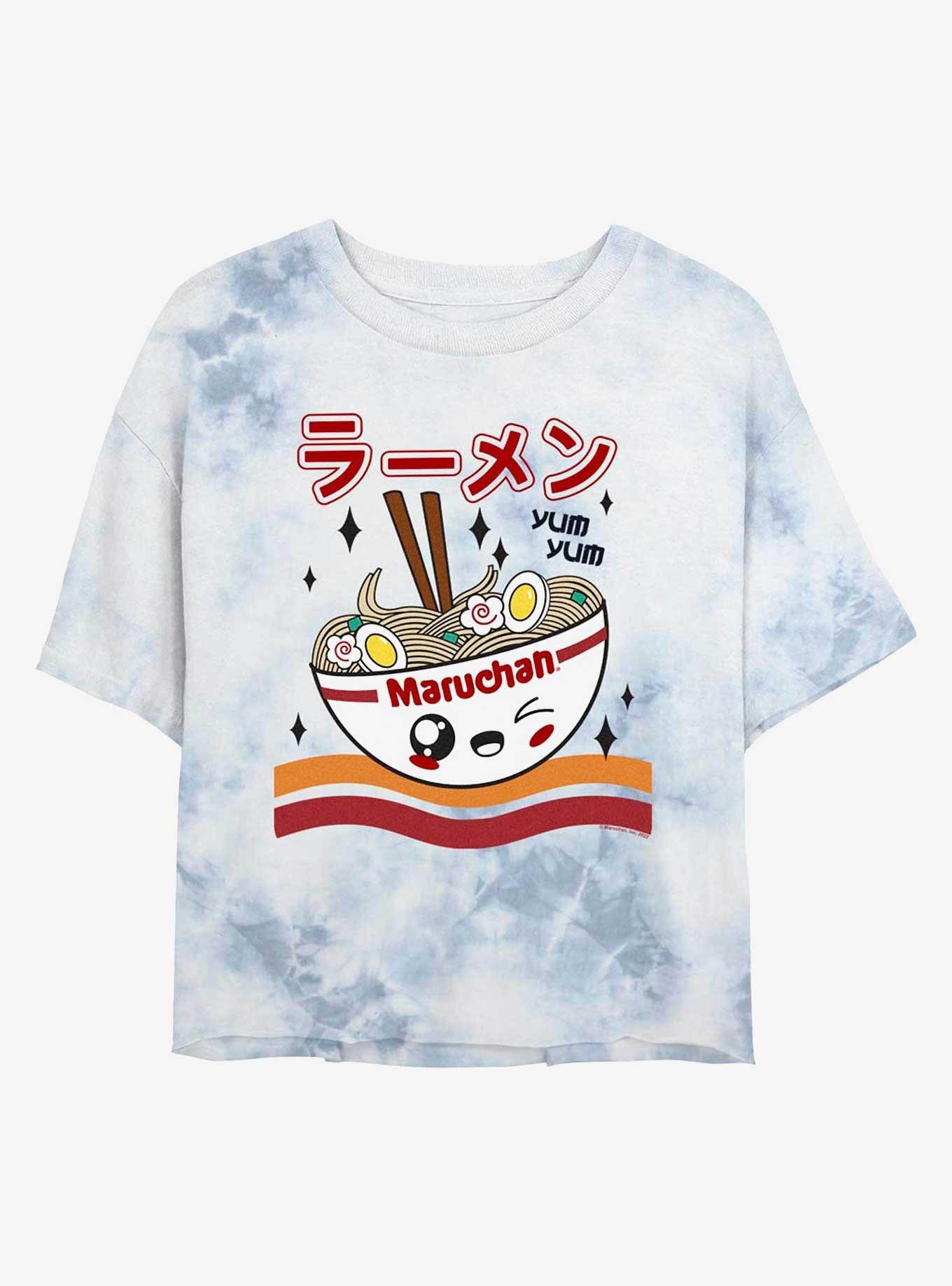 Maruchan Kawaii Bowl Yum Yum Tie-Dye Girls Crop T-Shirt