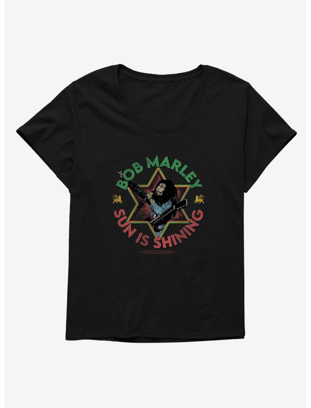 Bob Marley Sun Is Shining Womens T-Shirt Plus Size, BLACK, hi-res