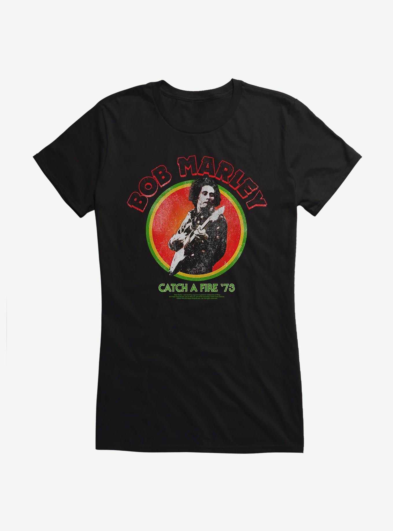 Hot Topic Bob Marley Catch A Fire 73 Girls T Shirt MainPlace Mall