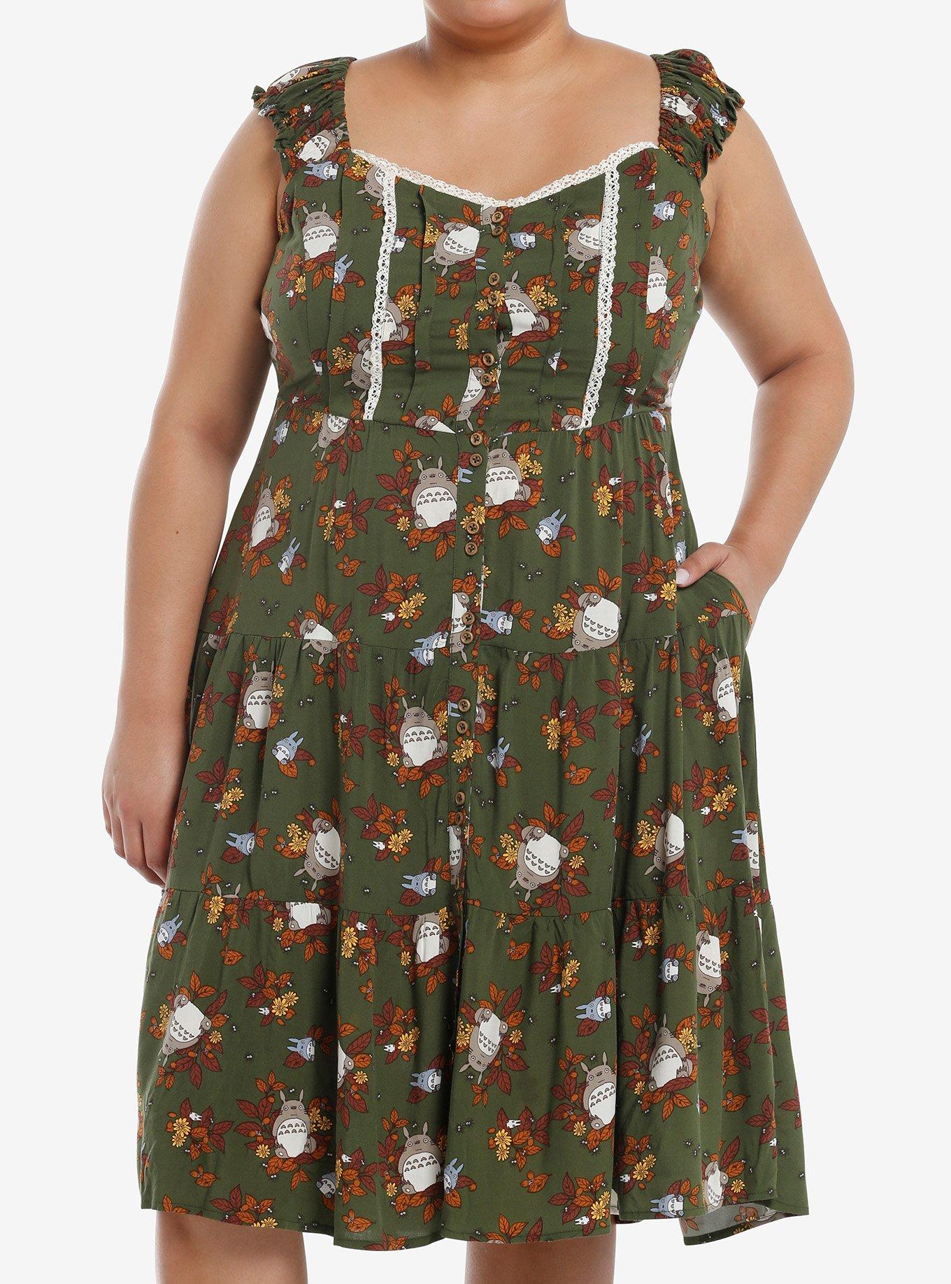 Her Universe Studio Ghibli® My Neighbor Totoro Foliage Midi Dress Plus Size, , hi-res