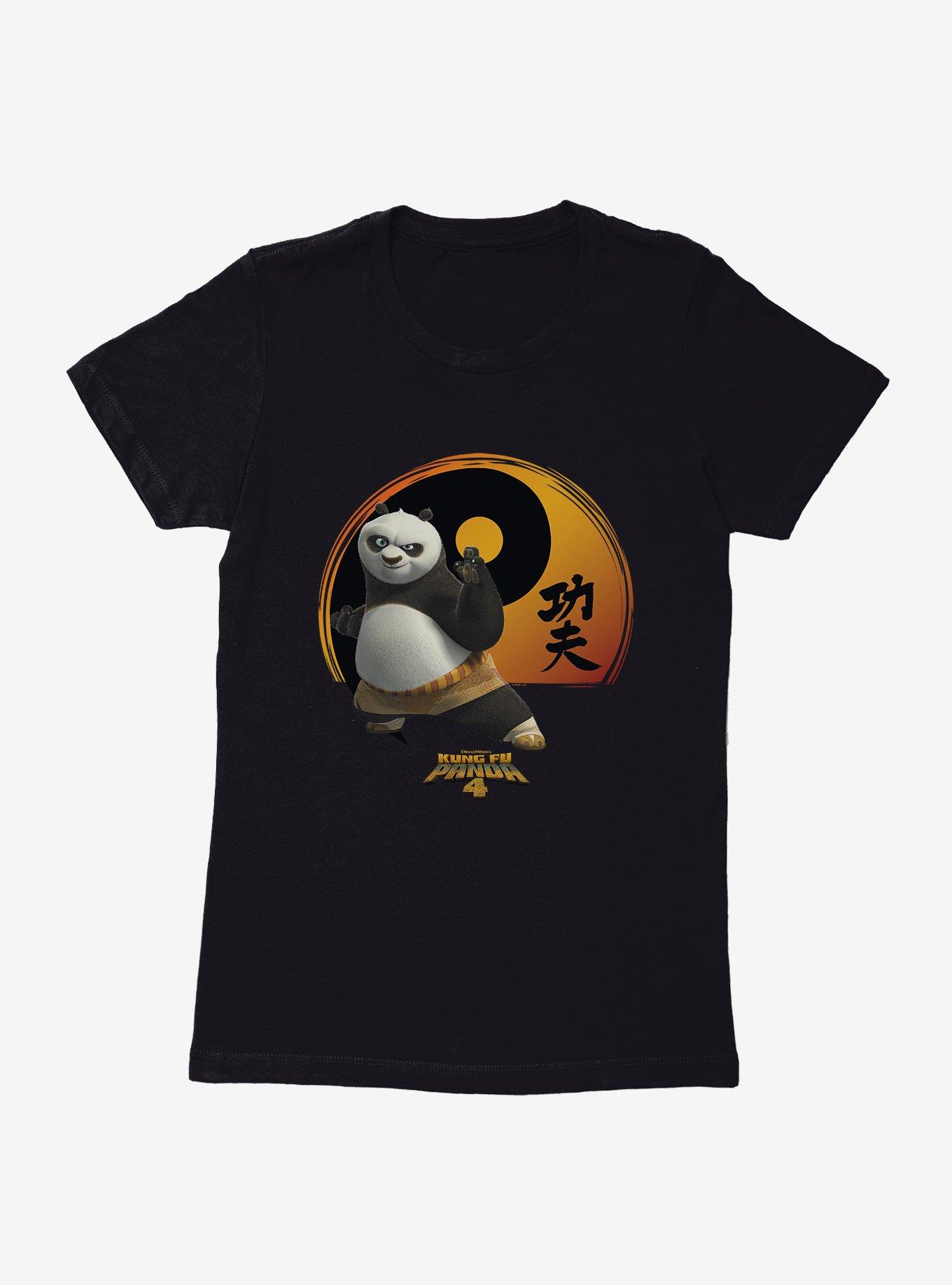 Kung Fu Panda 4 Yin And Yang Symbol Womens T-Shirt - BLACK