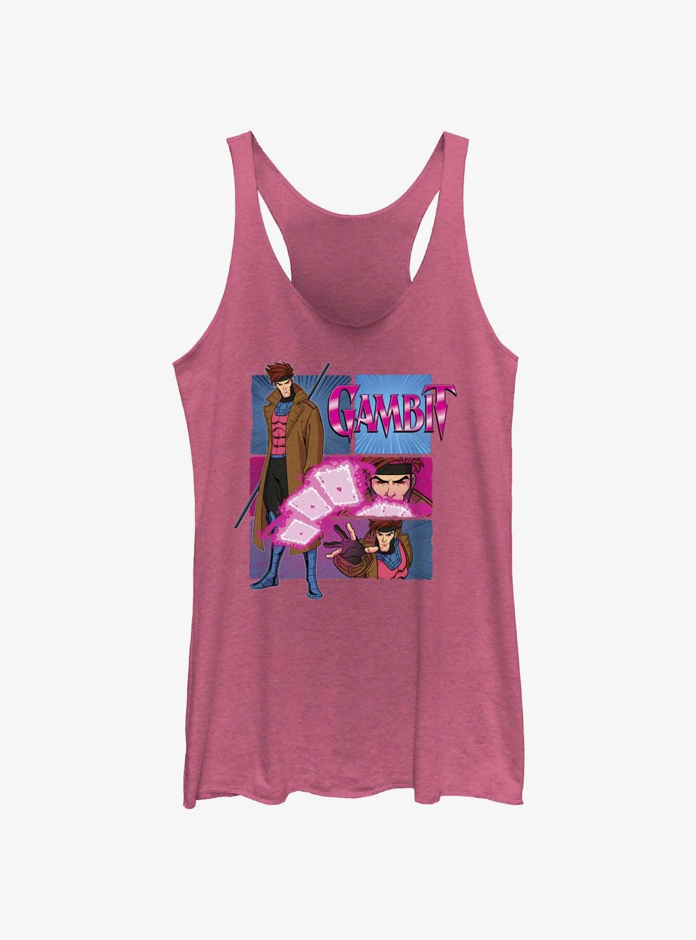 Marvel X-Men '97 Gambit Cards Womens Tank Top - PINK