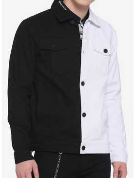 Black & White Split Denim Jacket, , hi-res
