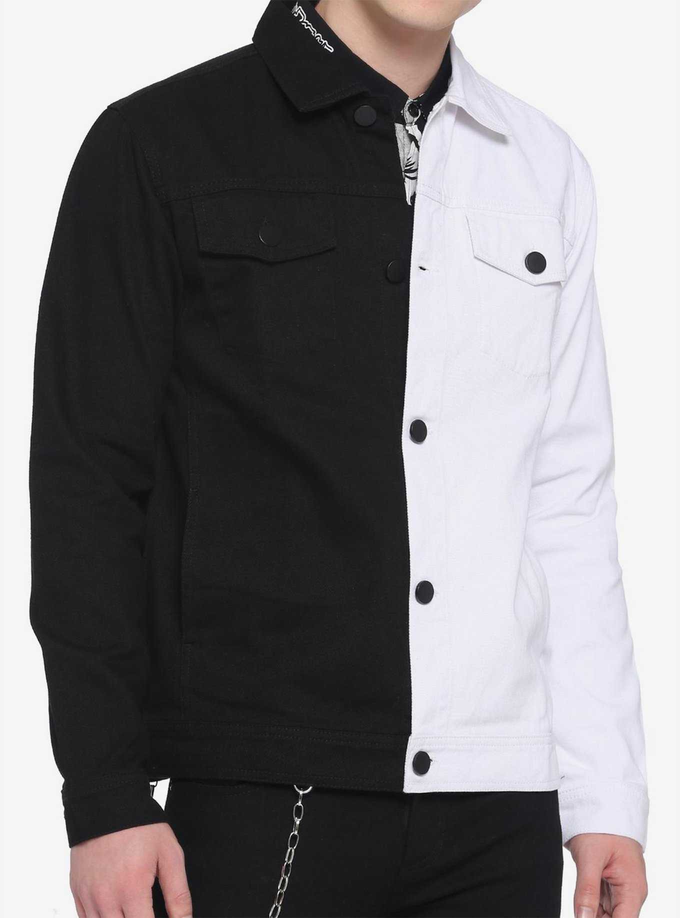 Black & White Split Denim Jacket, , hi-res