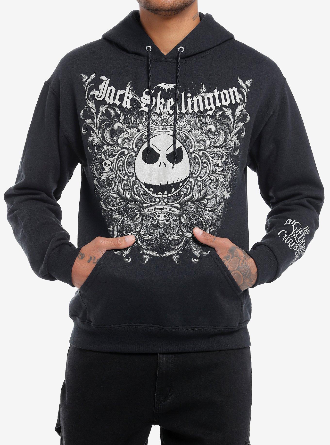 The Nightmare Before Christmas Jack Filigree Hoodie, BLACK, hi-res