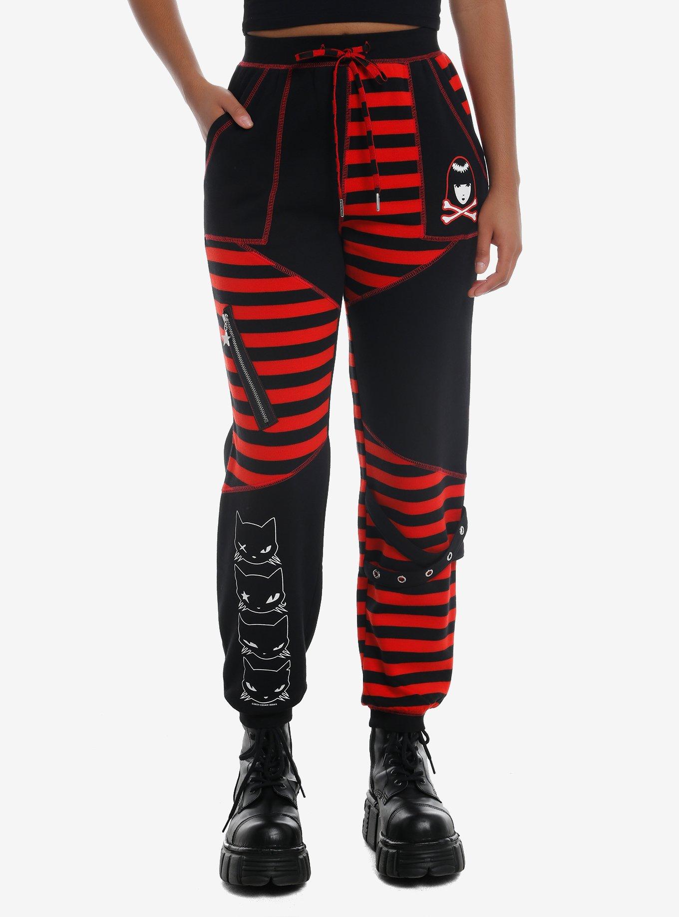 Emily The Strange Stripe Girls Jogger Sweatpants, MULTI, hi-res