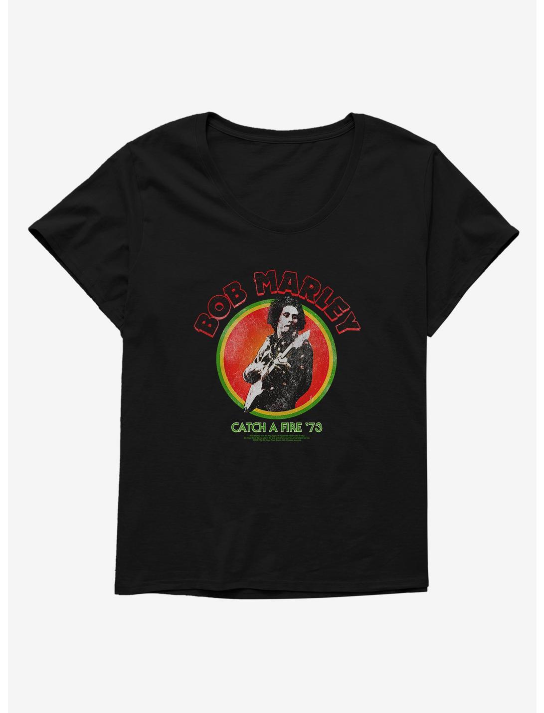 Bob Marley Catch A Fire '73 Girls T-Shirt Plus Size, BLACK, hi-res