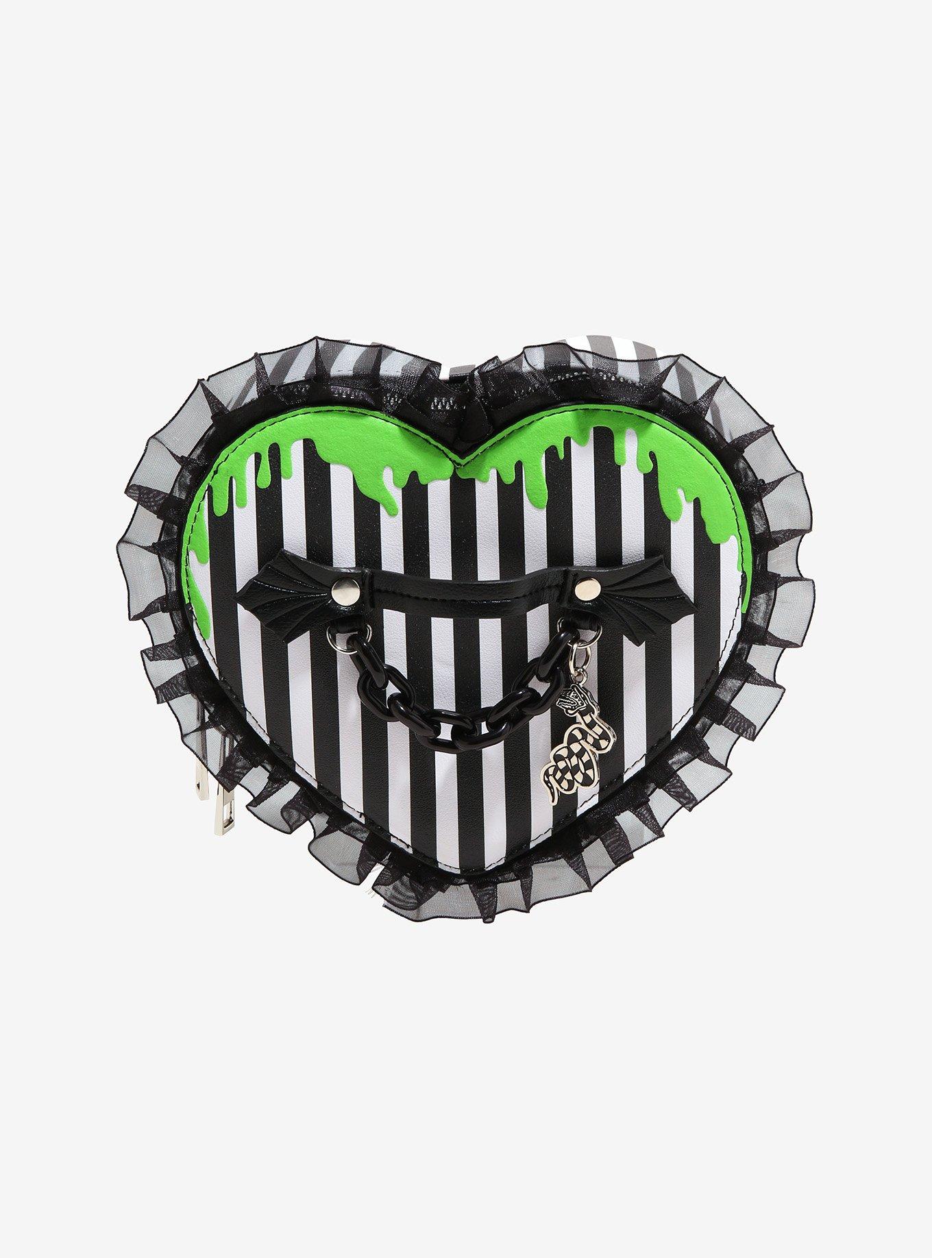 Beetlejuice Heart-Shaped Makeup Bag