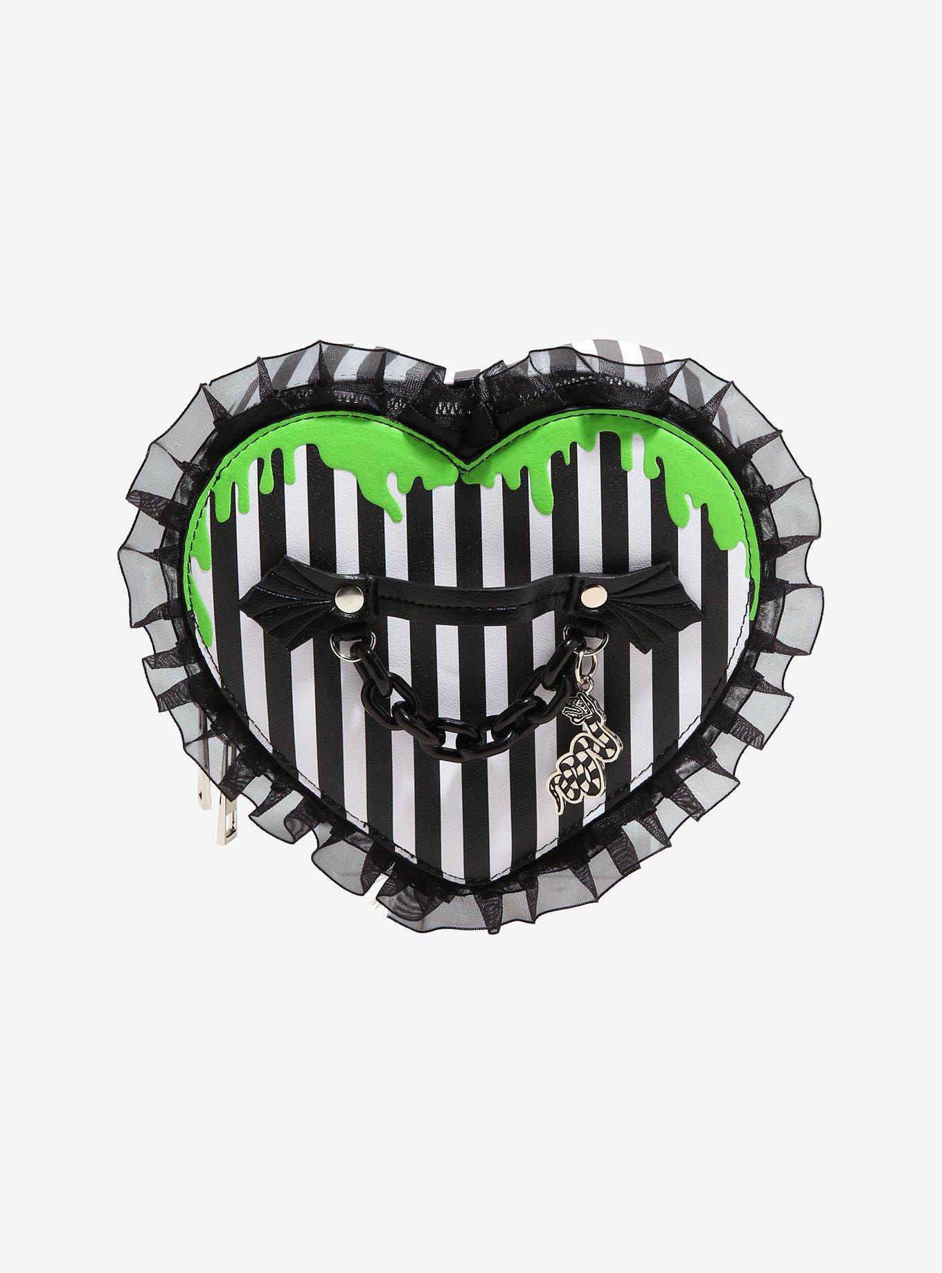 Beetlejuice Heart-Shaped Makeup Bag, , hi-res