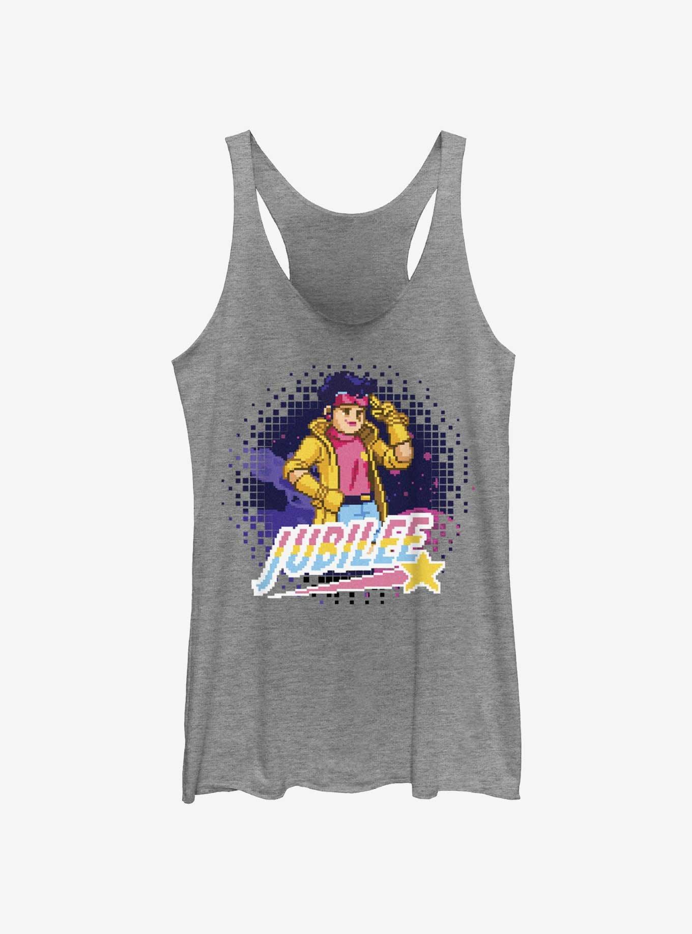 Marvel X-Men '97 8-Bit Jubilee Womens Tank Top, GRAY HTR, hi-res