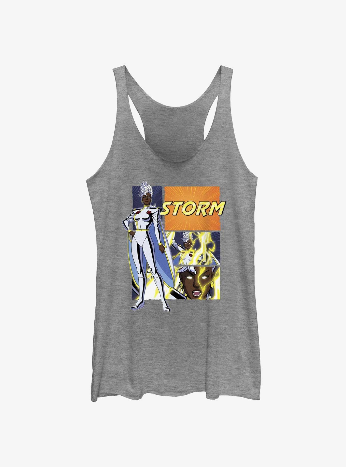 Marvel X-Men '97 Storm Pose Womens Tank Top, GRAY HTR, hi-res