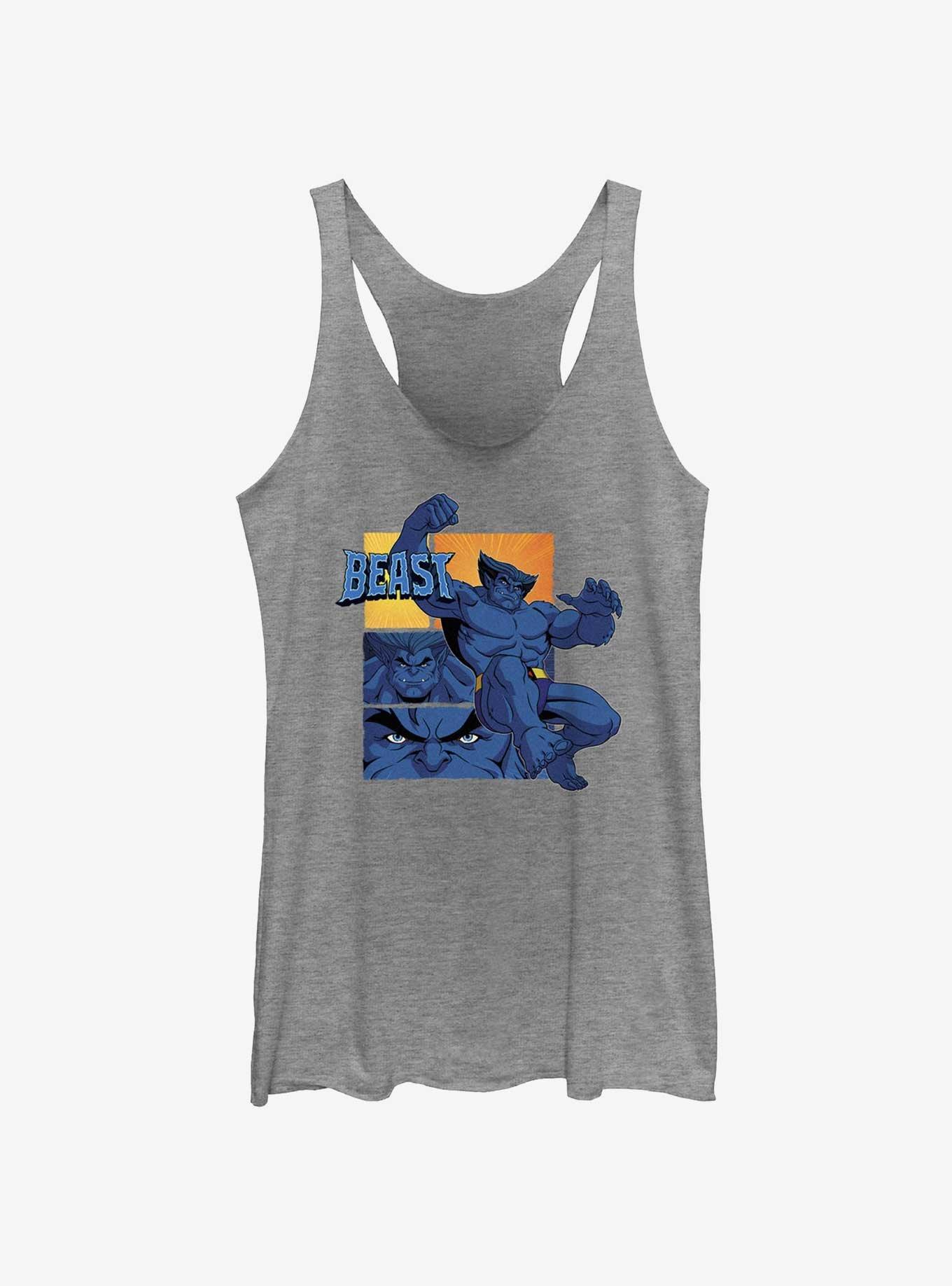 Marvel X-Men '97 Beast Pose Womens Tank Top, GRAY HTR, hi-res