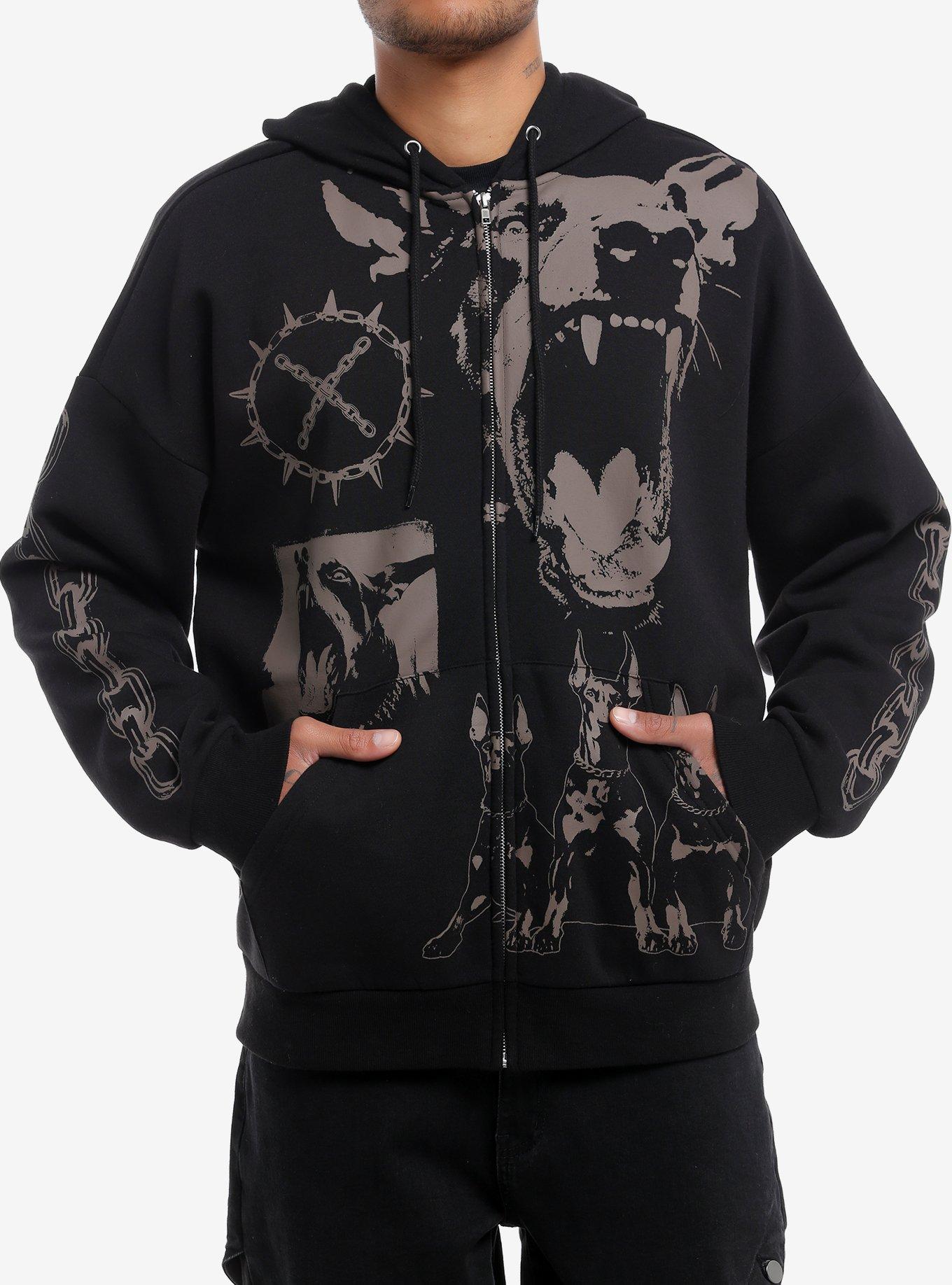 Social Collision Brown & Black Dogs Hoodie, , hi-res