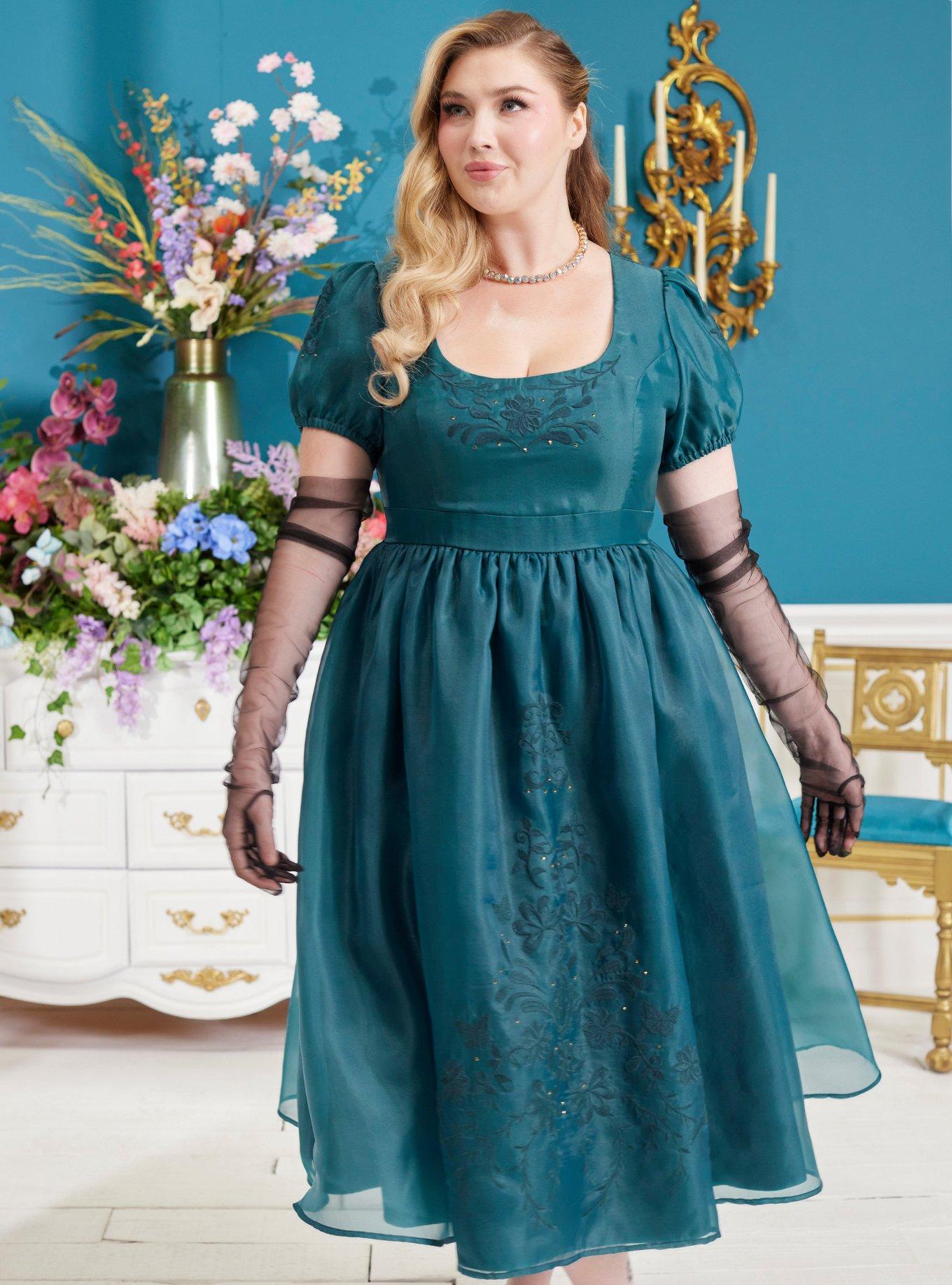 Her Universe Bridgerton Penelope Teal Dress Plus Size Her Universe Exclusive, DARK TEAL, hi-res