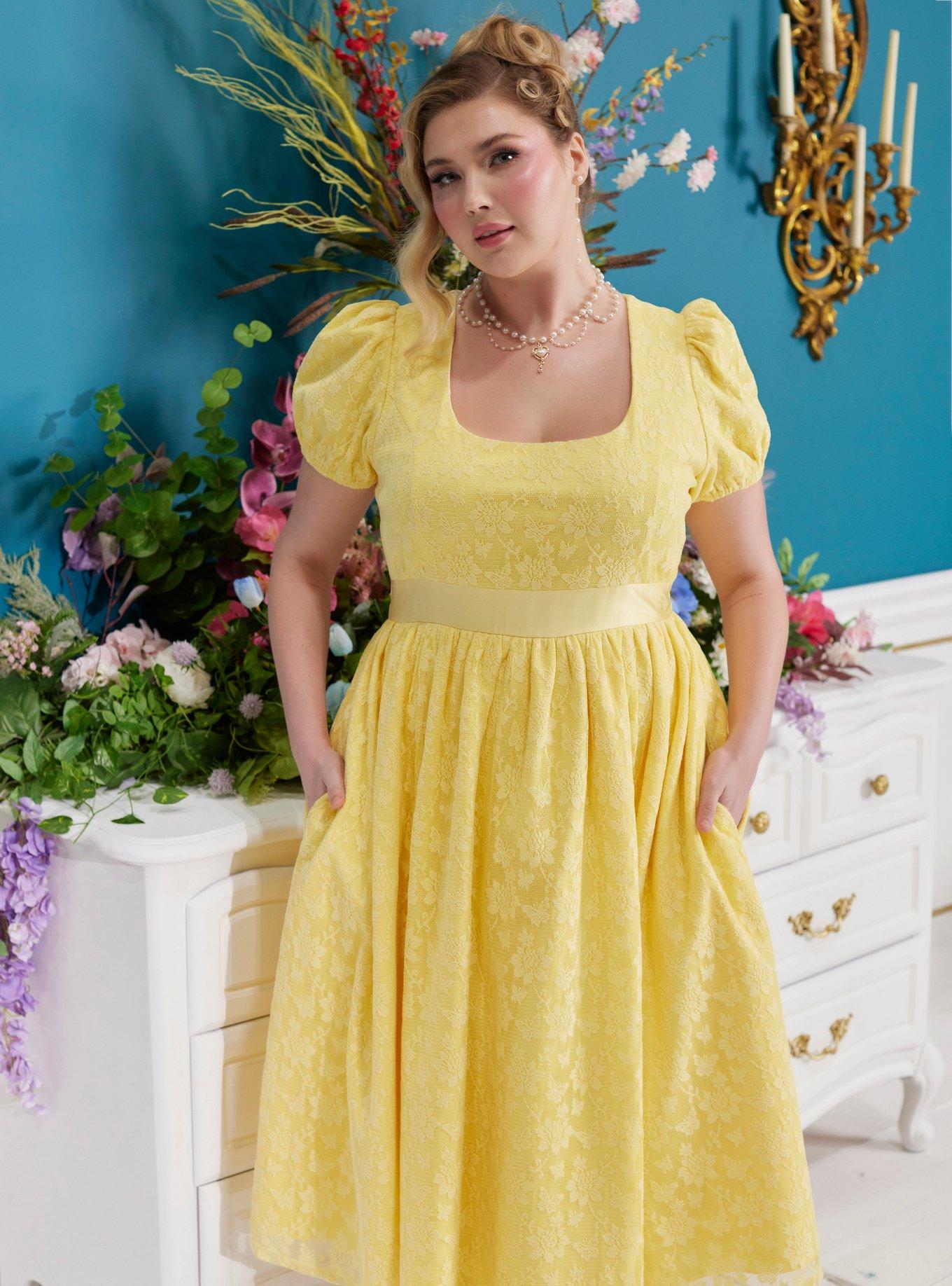 Her Universe Bridgerton Penelope Featherington Dress Plus Size Her Universe Exclusive, LIGHT YELLOW, hi-res