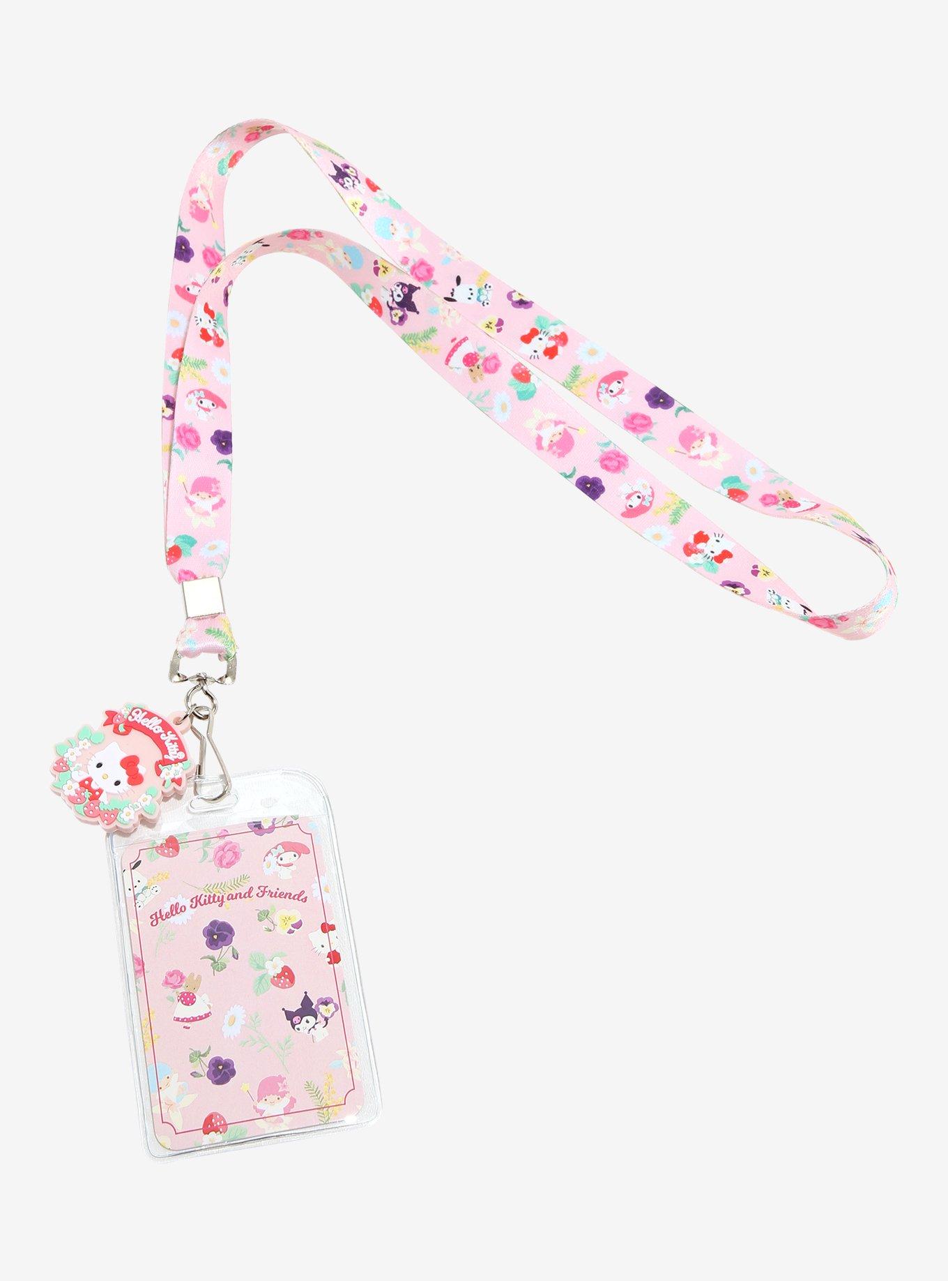 Sanrio Hello Kitty and Friends Floral Allover Print Lanyard - BoxLunch Exclusive, , hi-res