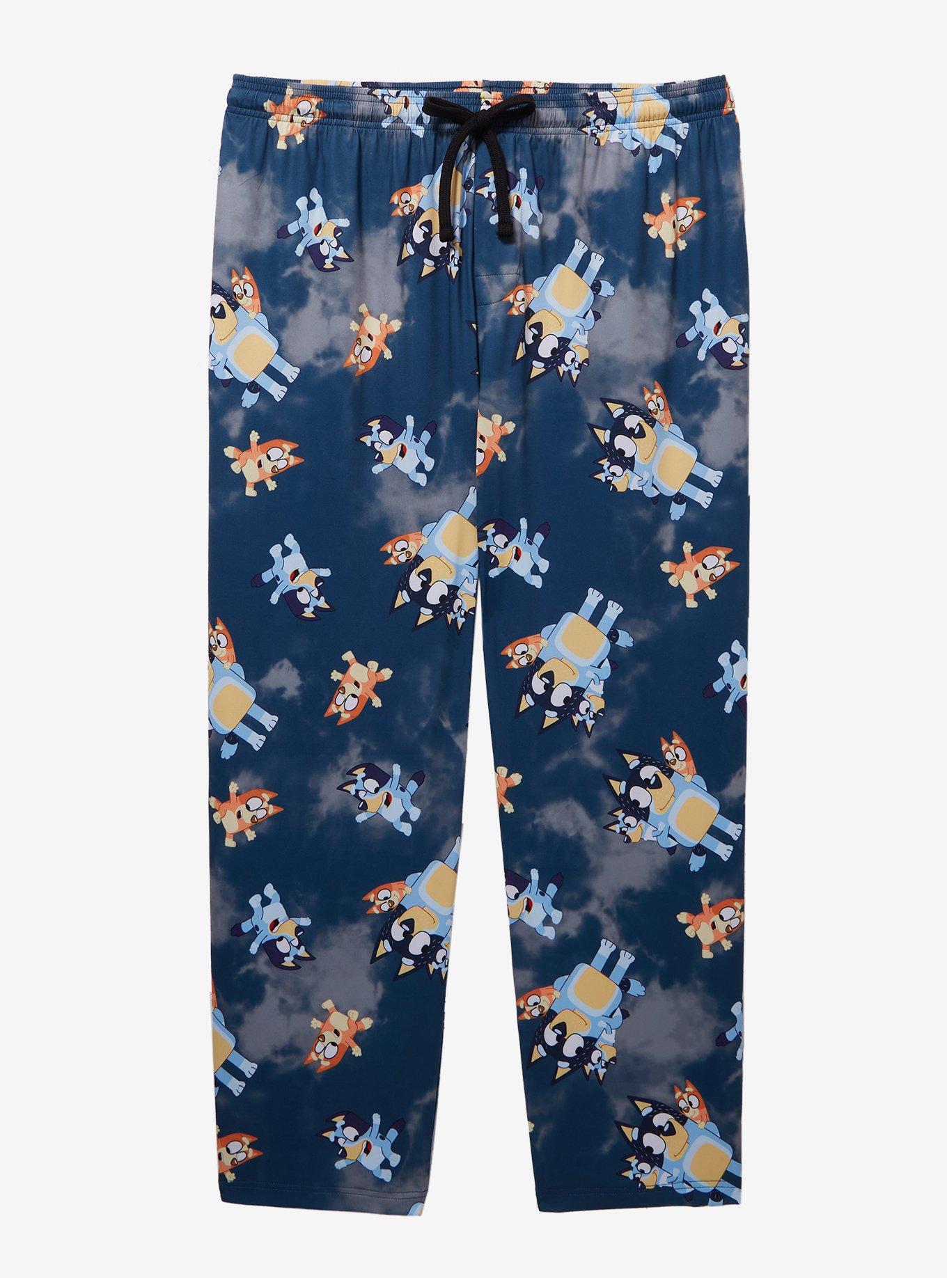 Bluey Family Dance Allover Print Women's Plus Size Sleep Pants &mdash; BoxLunch Exclusive, BLUE, hi-res