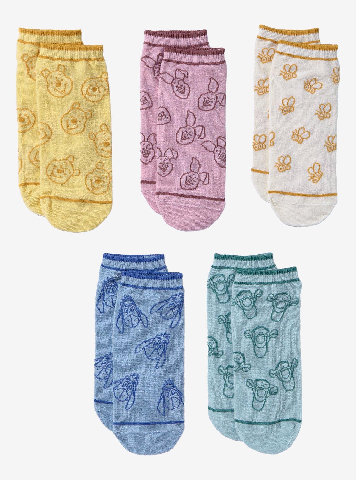 Disney Winnie the Pooh Characters Allover Print Sock Set, , hi-res