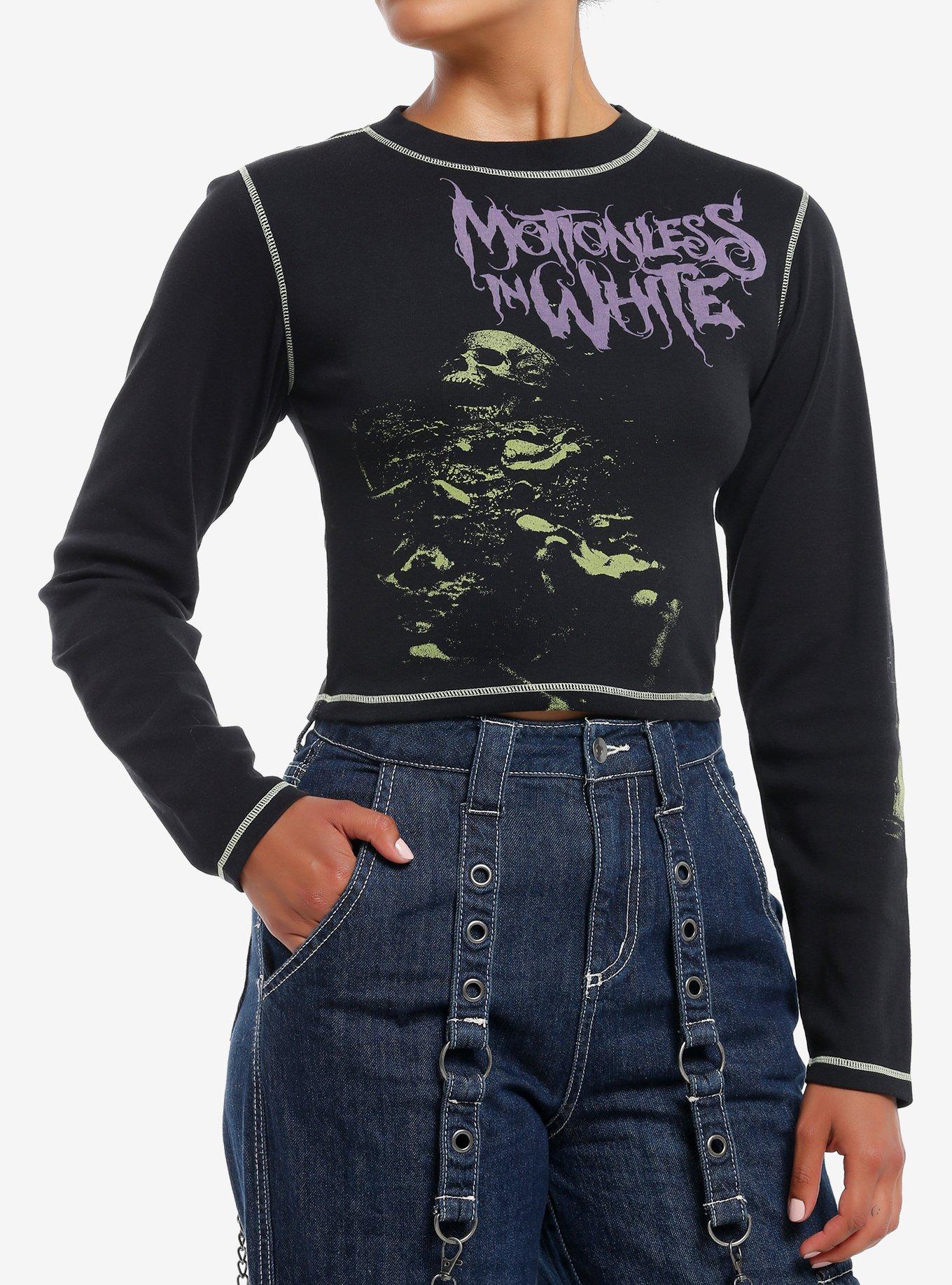 Motionless In White Skull Girls Long-Sleeve Baby T-Shirt, BLACK, hi-res