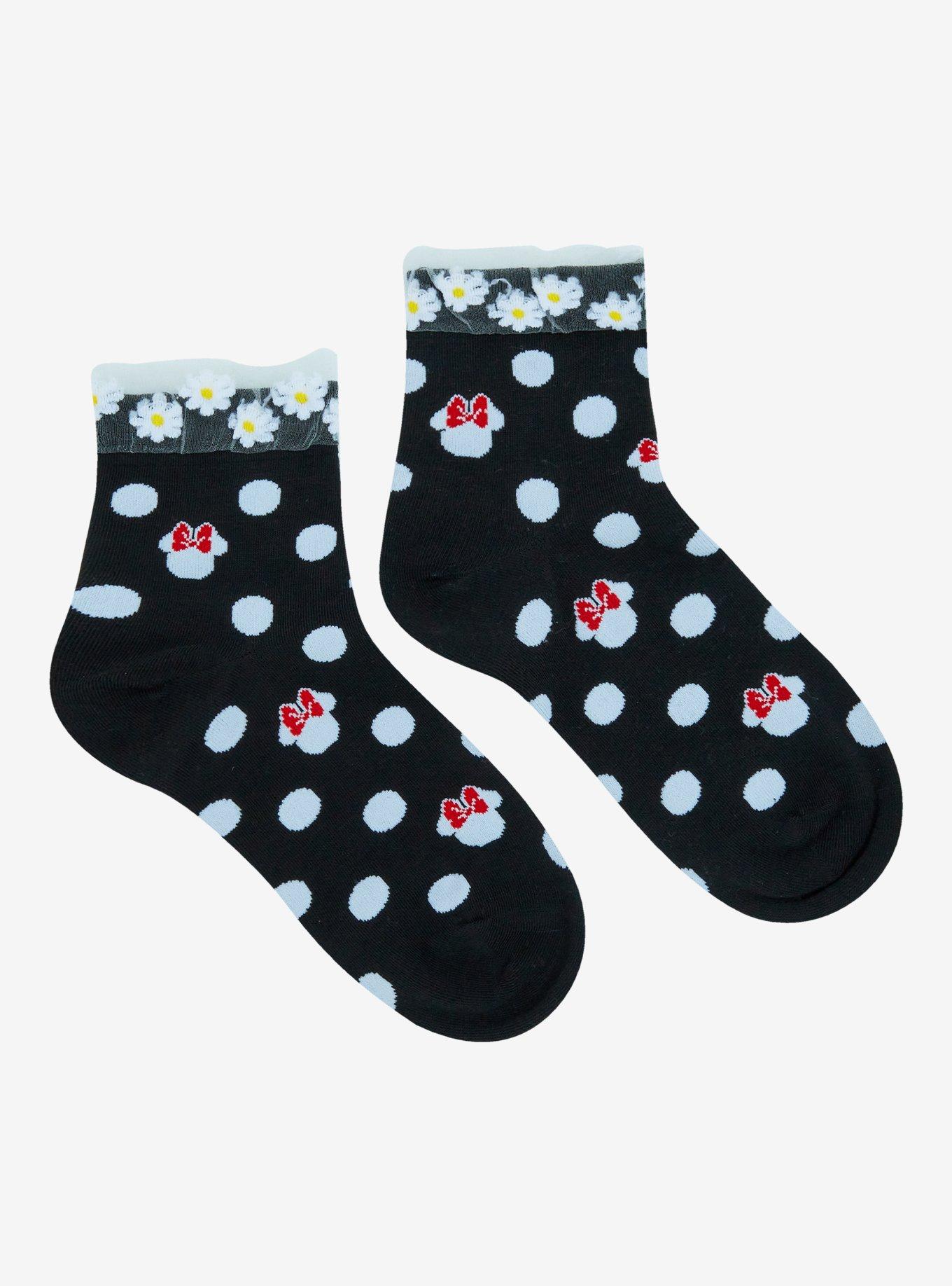 Disney Minnie Mouse Floral Lace Ankle Socks, , hi-res