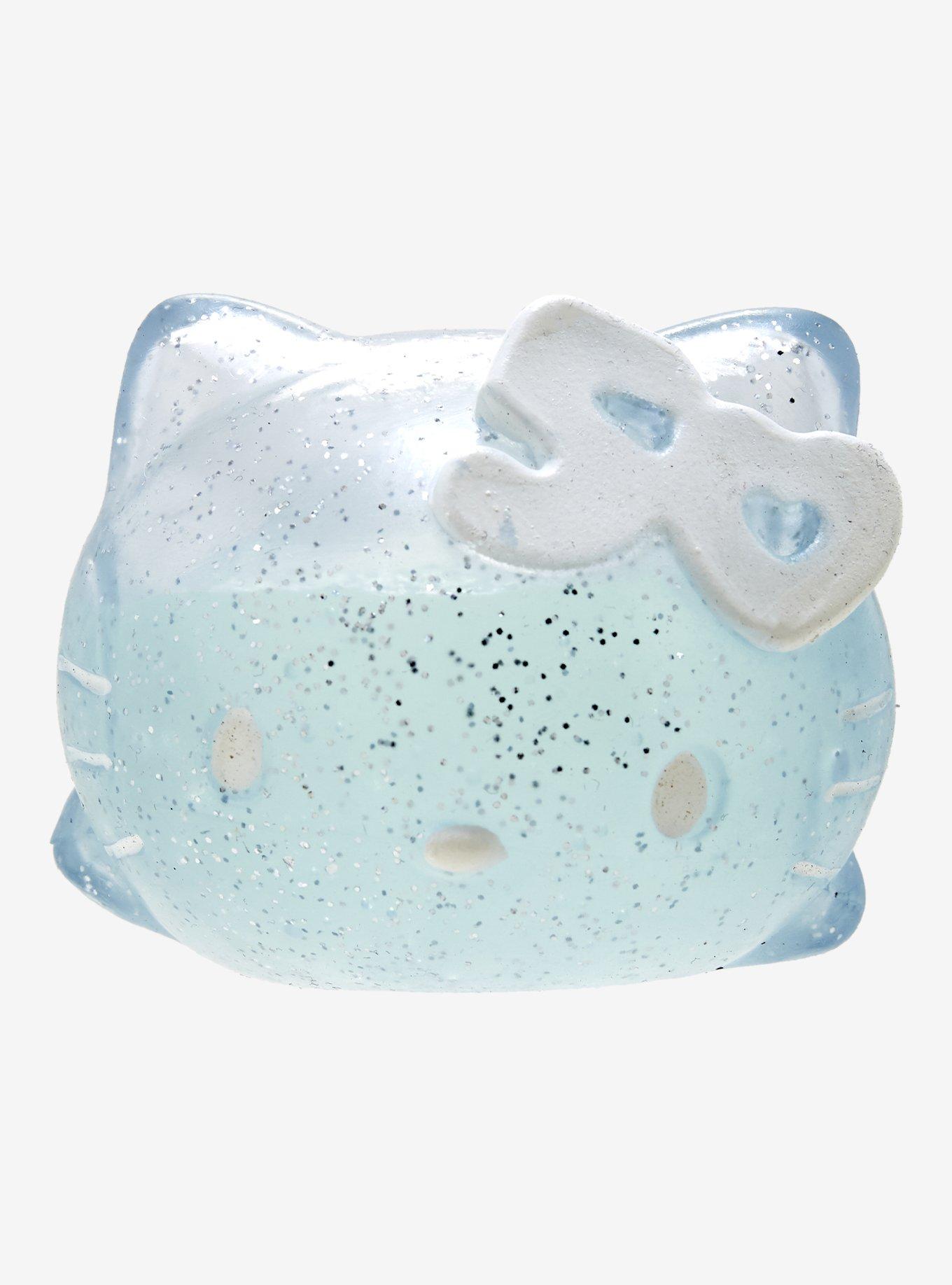 Hello Kitty 50th Anniversary Blue Glitter Mochi Squishy Toy, , hi-res