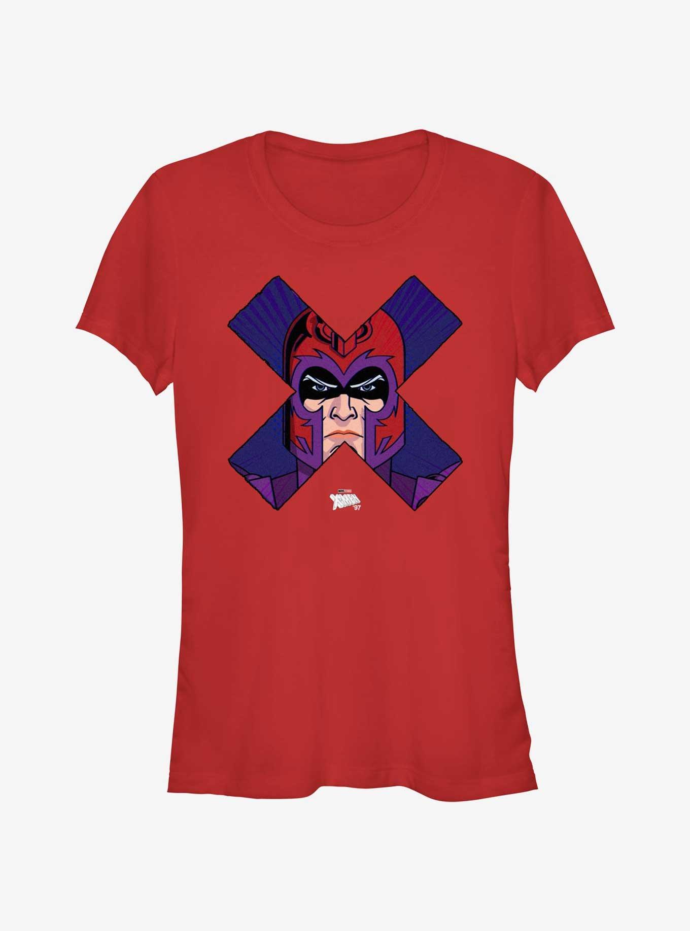 X-Men '97 Magneto Face Girls T-Shirt, RED, hi-res