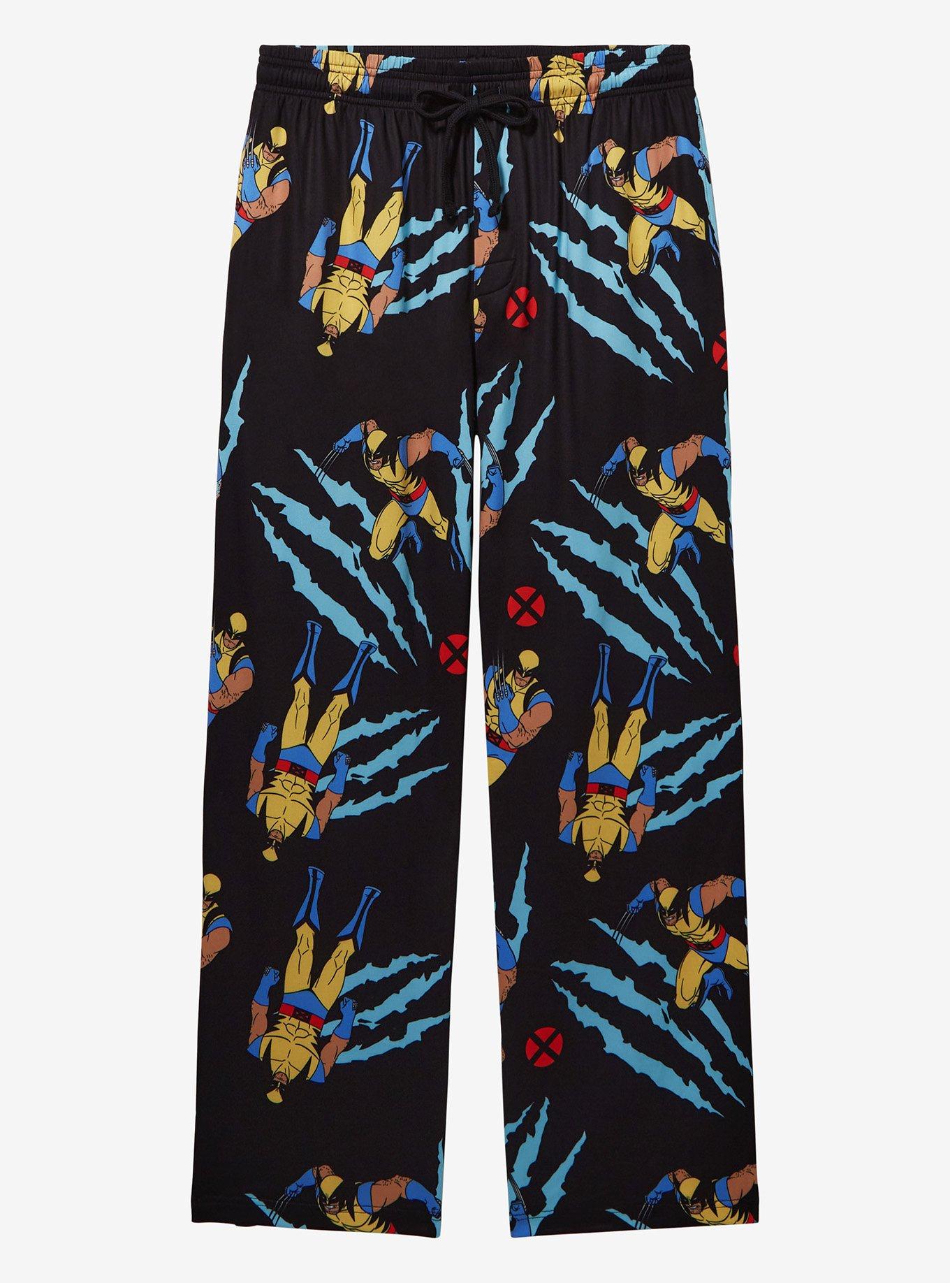 Marvel X-Men Wolverine Allover Print Sleep Pants — BoxLunch Exclusive, BLACK, hi-res