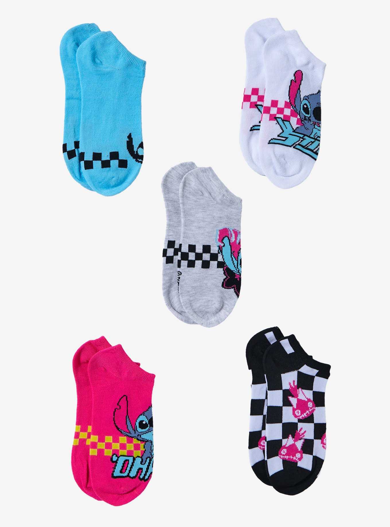 Disney Lilo & Stitch Checkered Stitch Sock Set, , hi-res