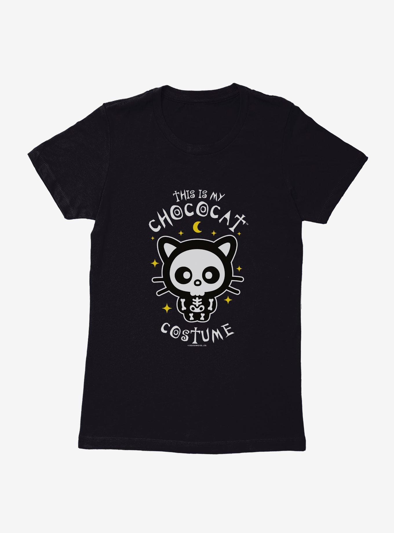 Hello Kitty And Friends Chococat Skeleton Costume Womens T-Shirt, BLACK, hi-res