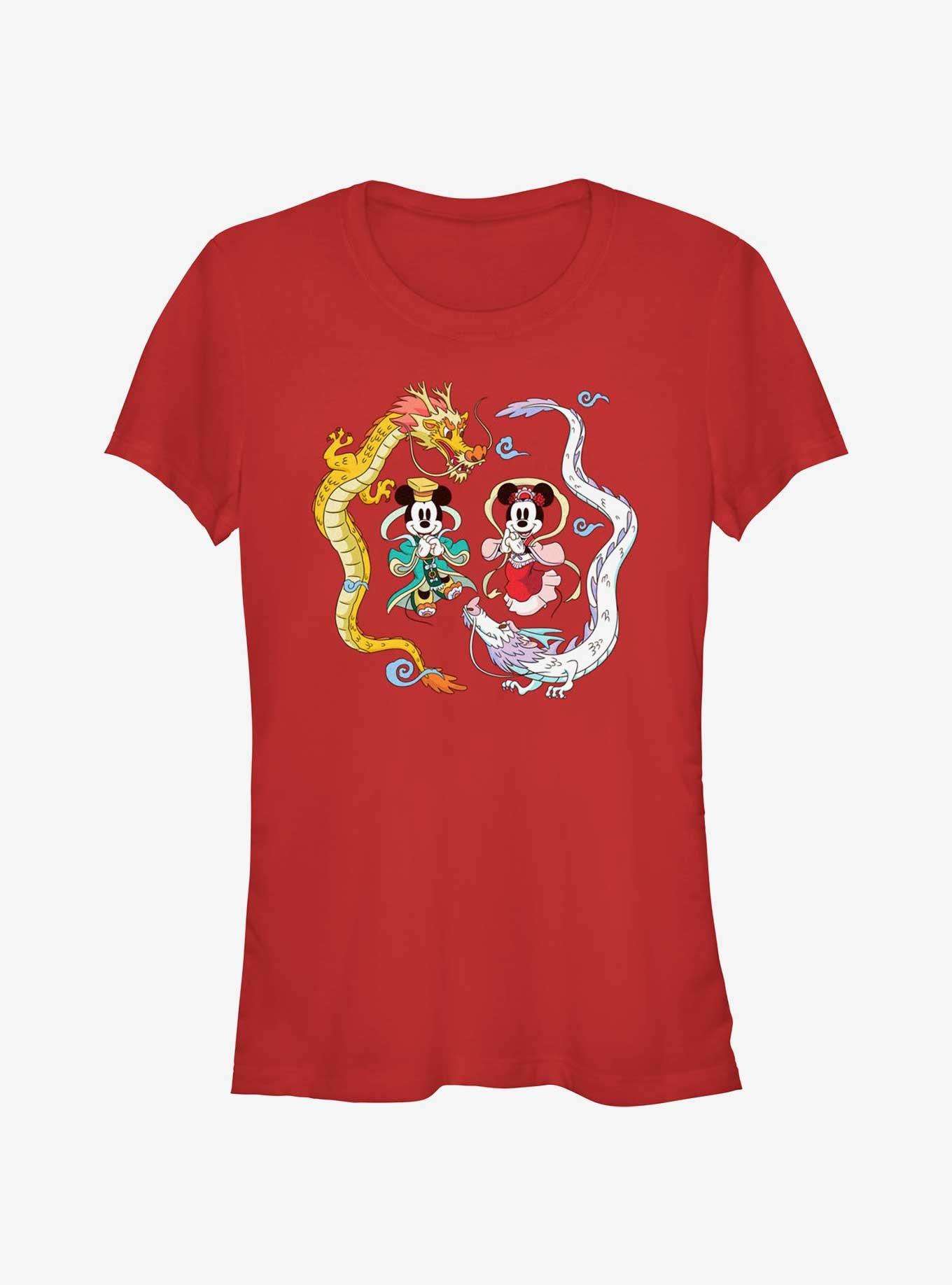 Disney Mickey Mouse & Minnie Mouse With Dragons Girls T-Shirt, , hi-res